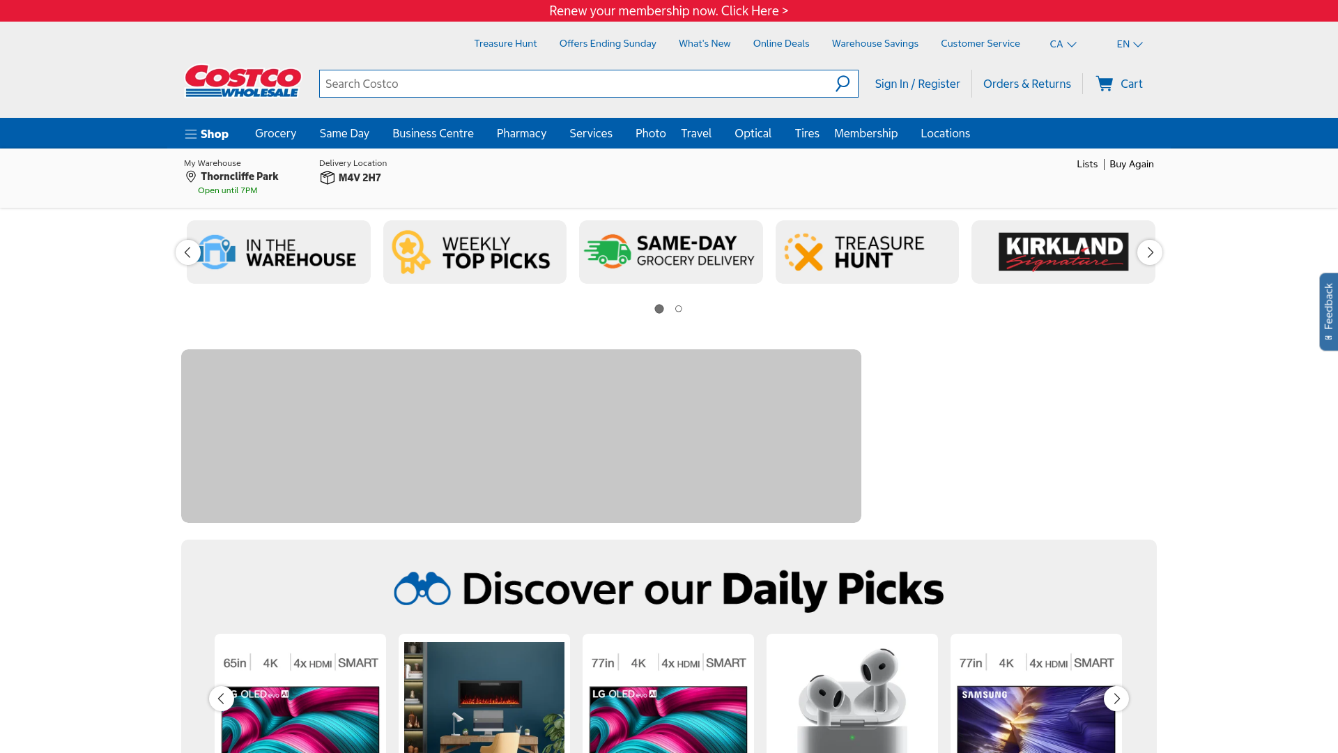 website screenshot of https://www.costco.ca