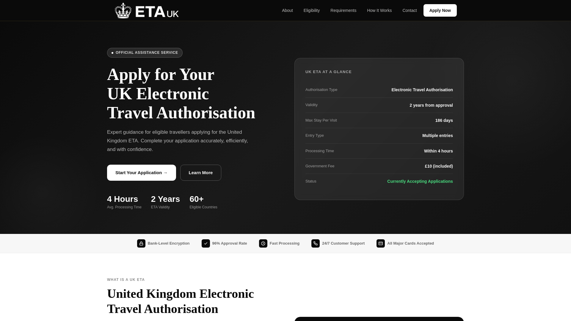 website screenshot of https://uk-eta-test-7.pages.dev/