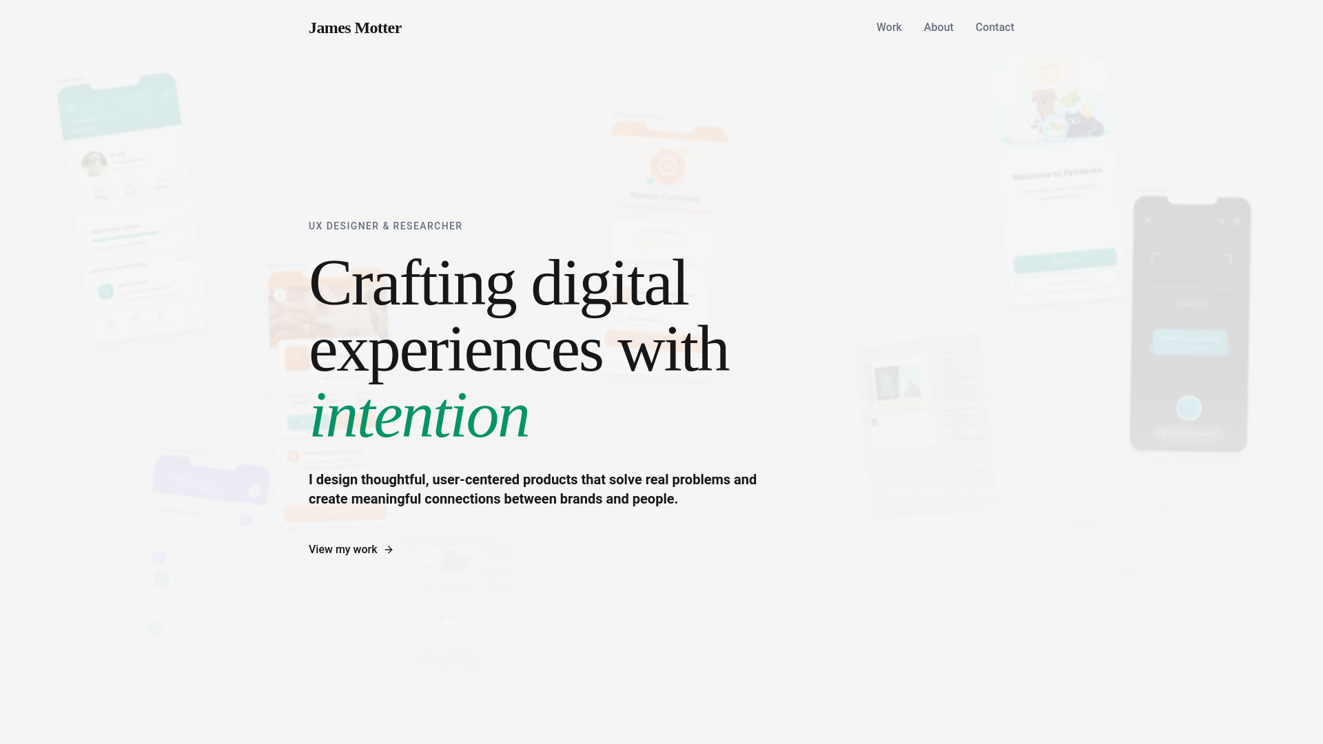 website screenshot of https://jamesmotter.co/