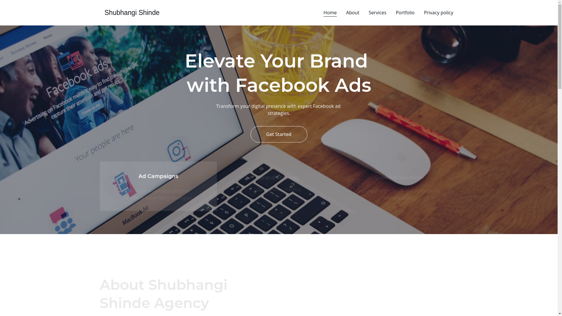 website screenshot of https://shubhangishinde.site/