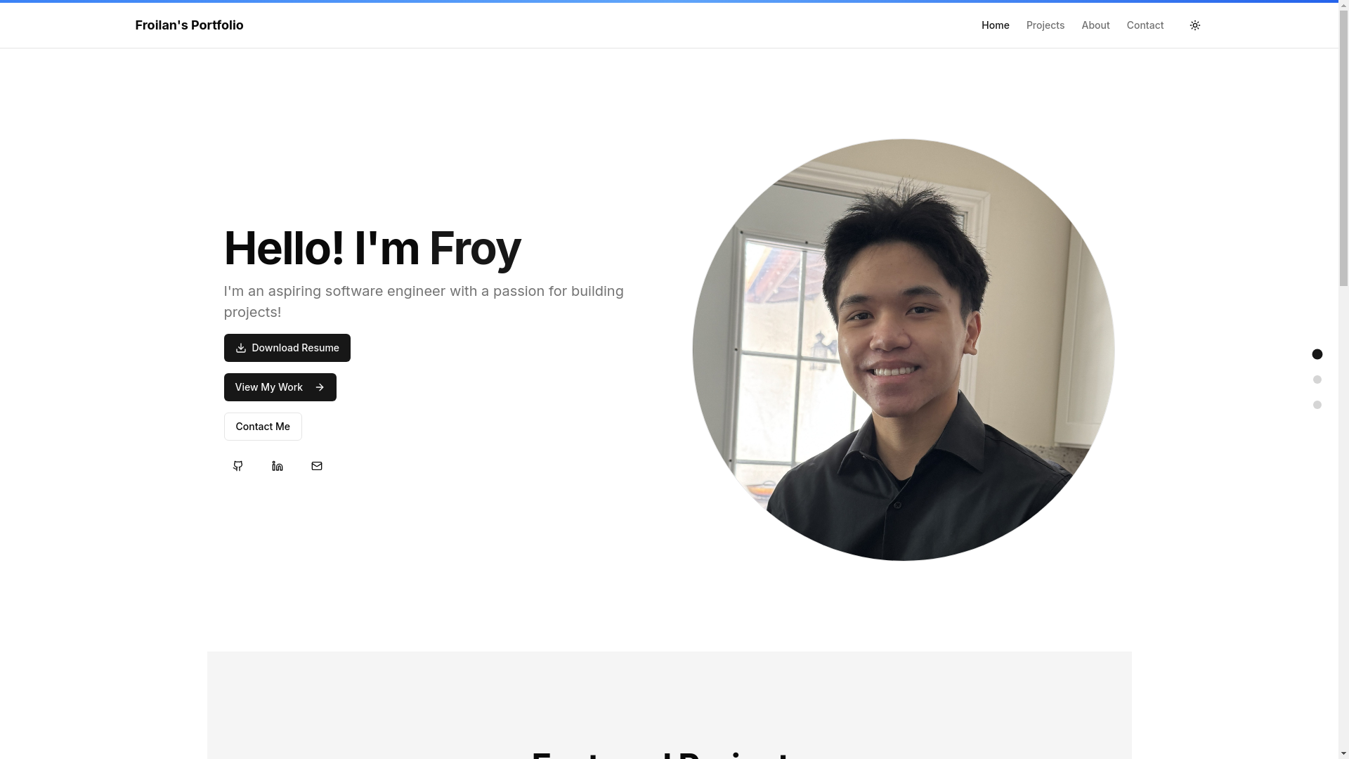 website screenshot of https://froilanzaratejr.com/