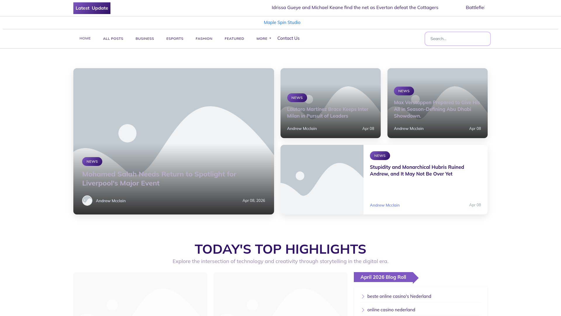website screenshot of https://maplespinstudio.nl/