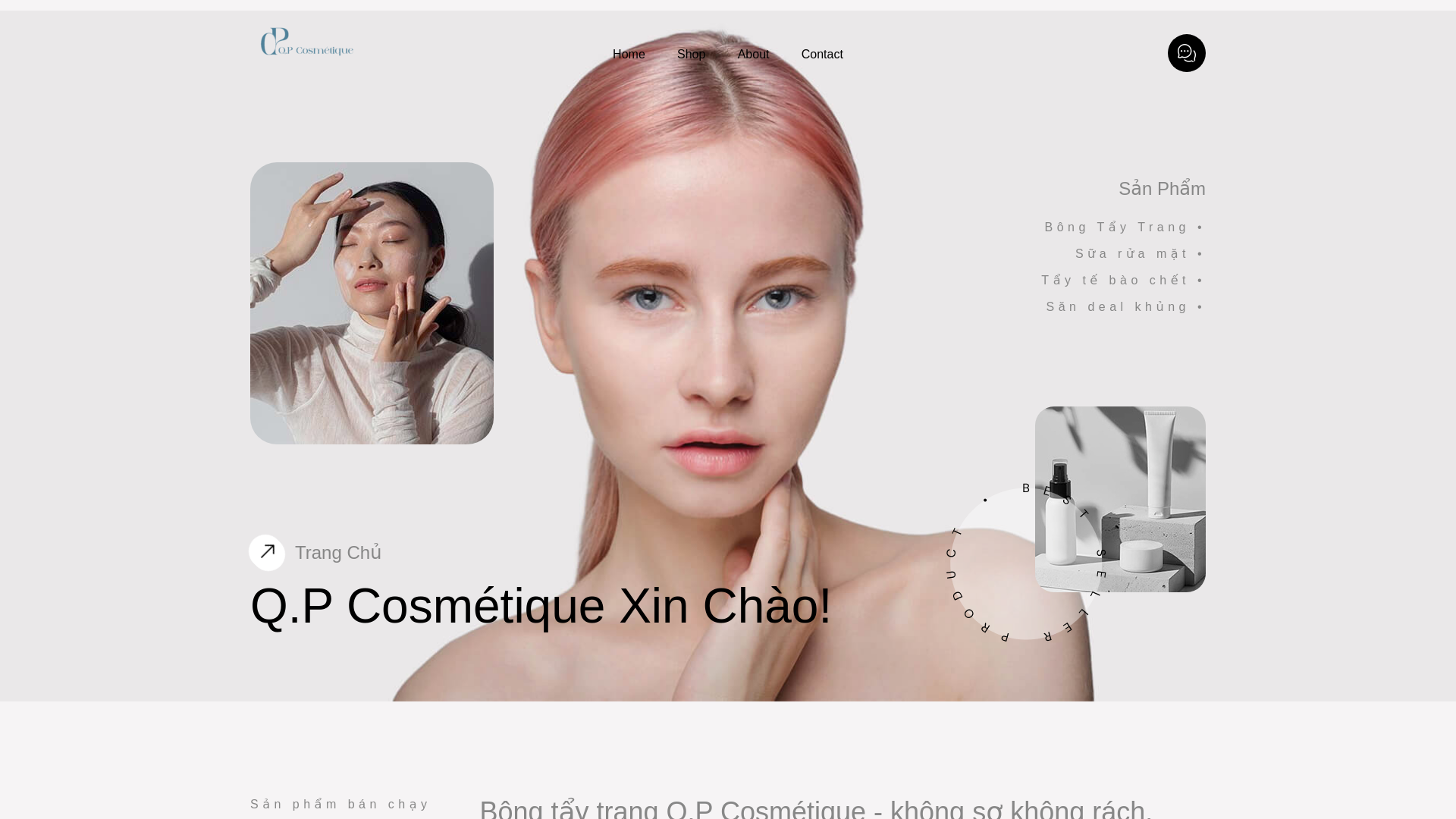website screenshot of https://qpcosmetique.vn/