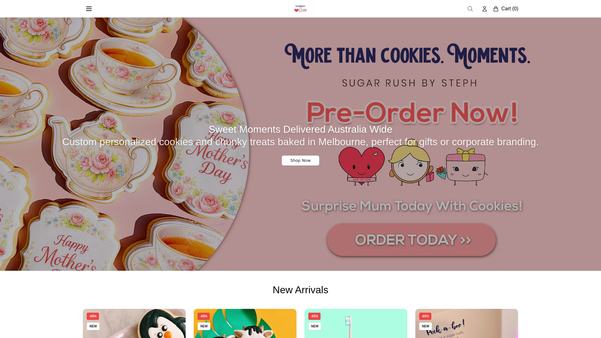 website screenshot of https://thesugarrushbysteph.shop/