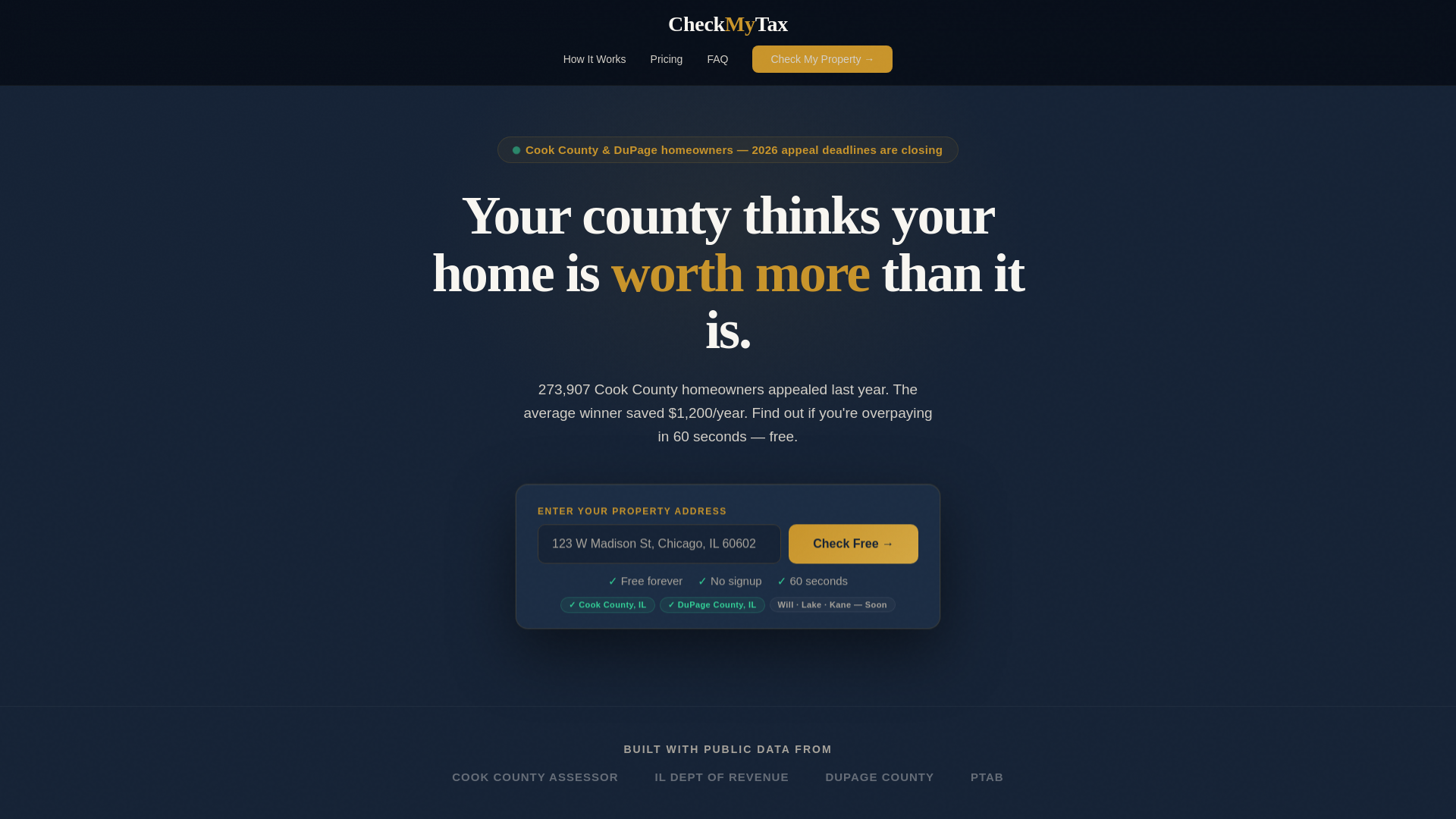 website screenshot of https://checkmytax.co/
