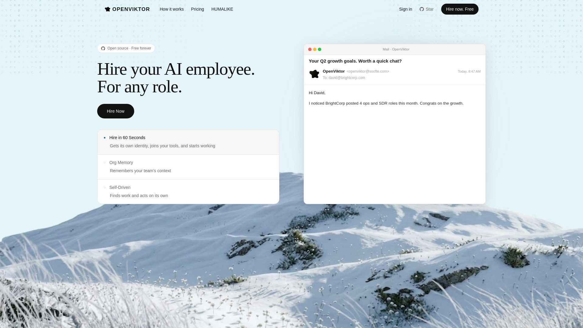 website screenshot of https://openviktor.com/