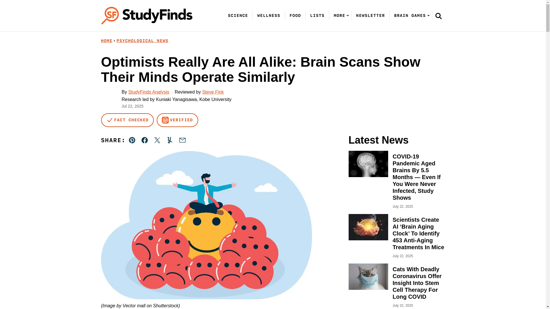 website screenshot of https://studyfinds.org/optimistic-people-similar-brains/
