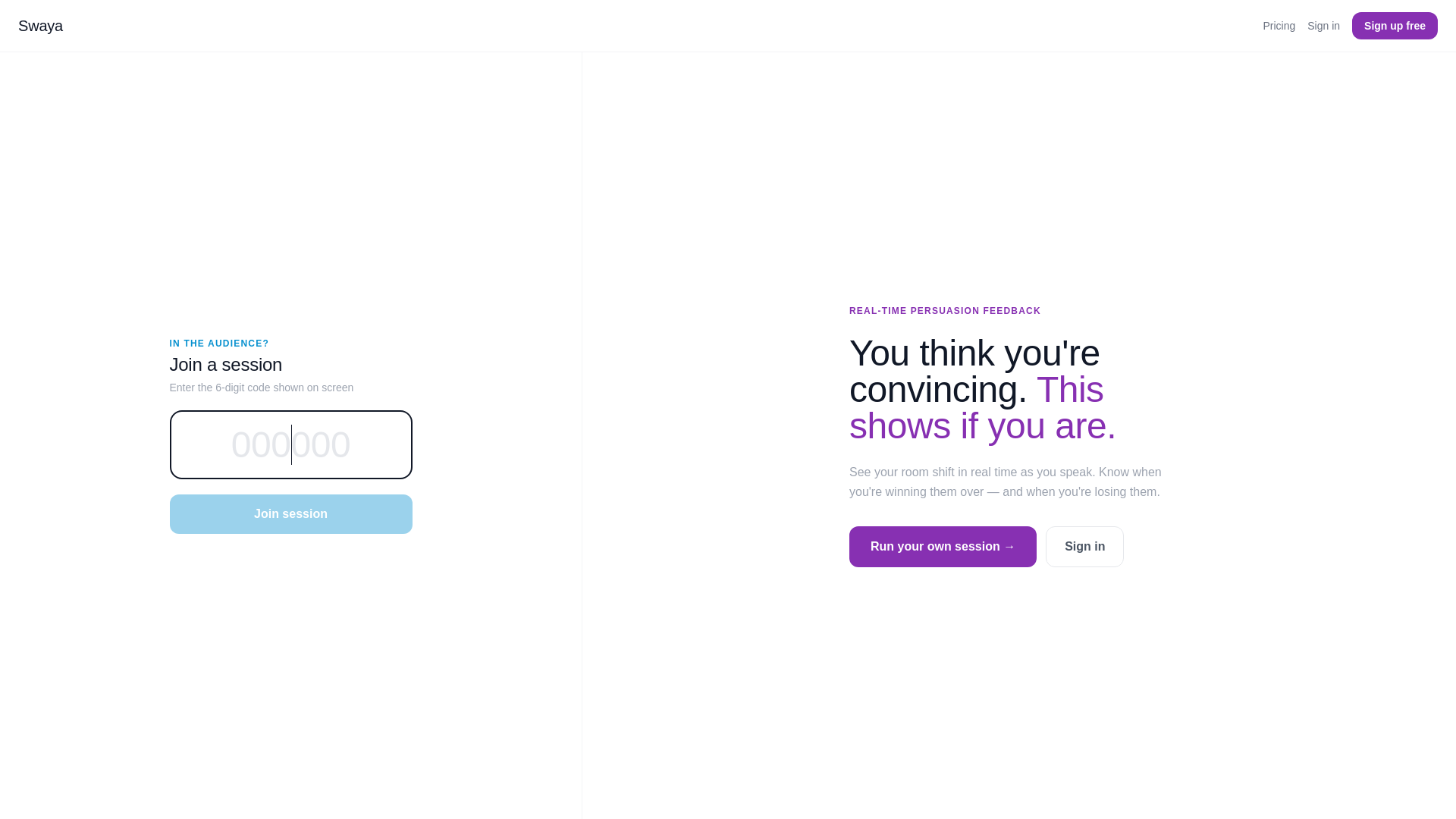 website screenshot of https://swaya.pro/