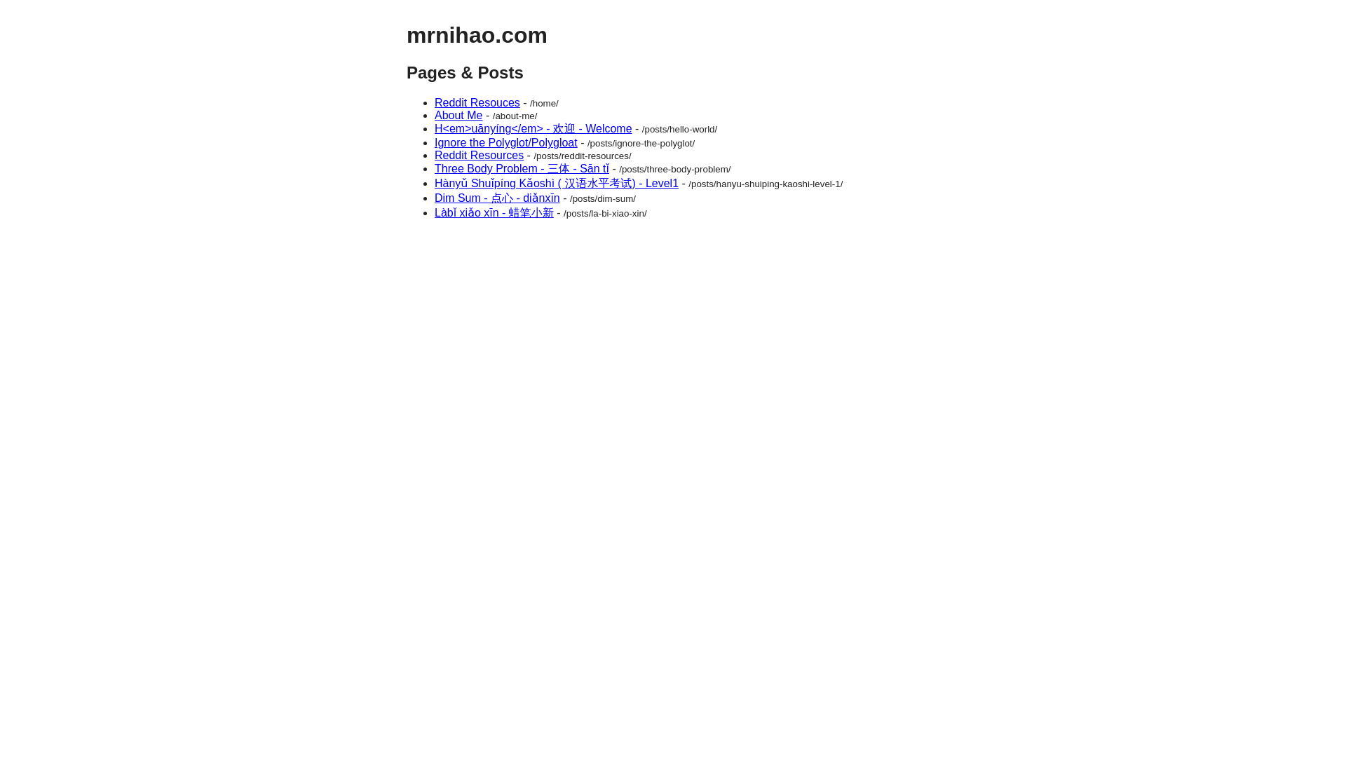 website screenshot of https://mrnihao.pages.dev/