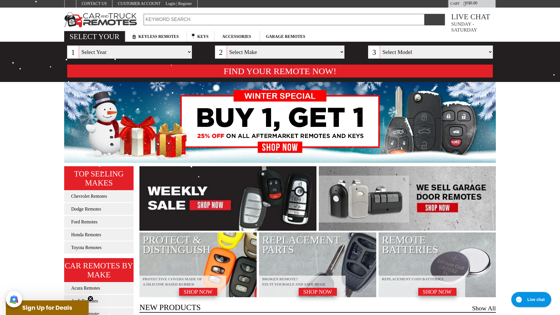 website screenshot of https://www.carandtruckremotes.com/