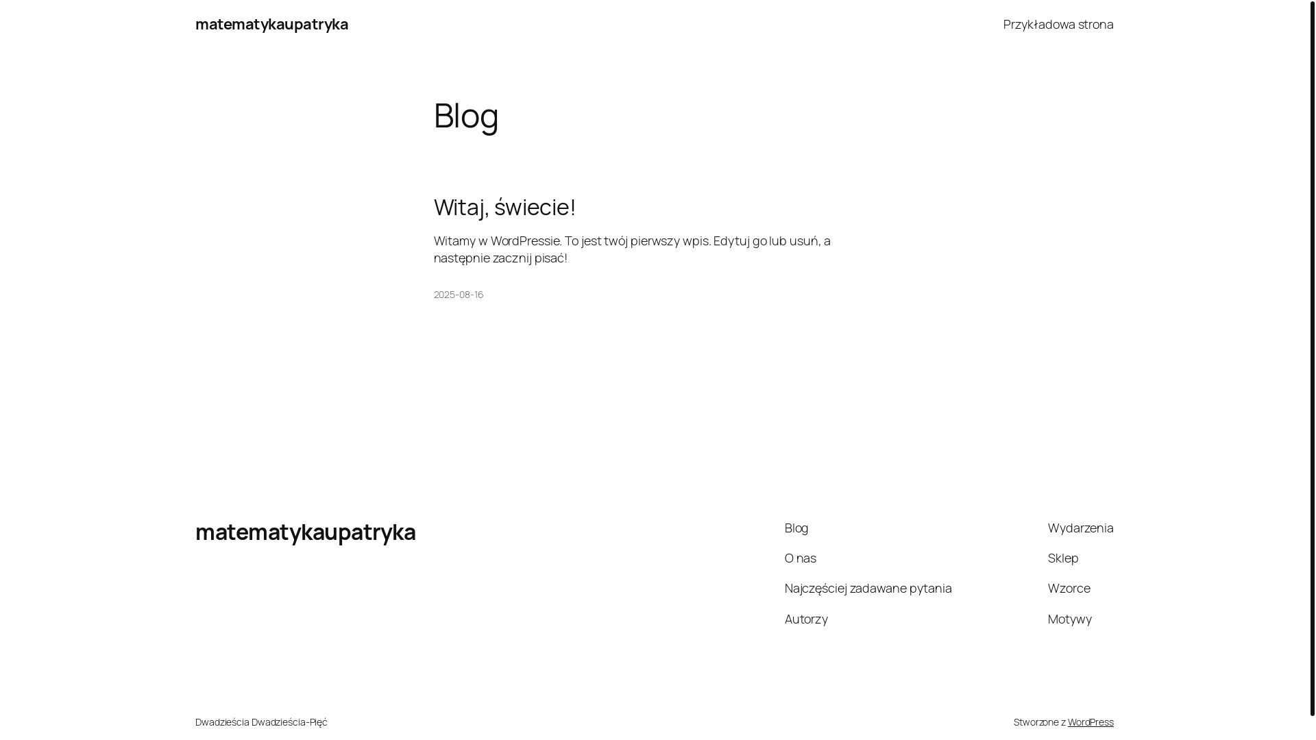 website screenshot of https://matematykaupatryka.pl/