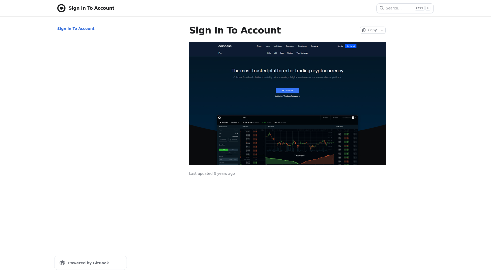 website screenshot of https://coinbase-prro-logi.gitbook.io