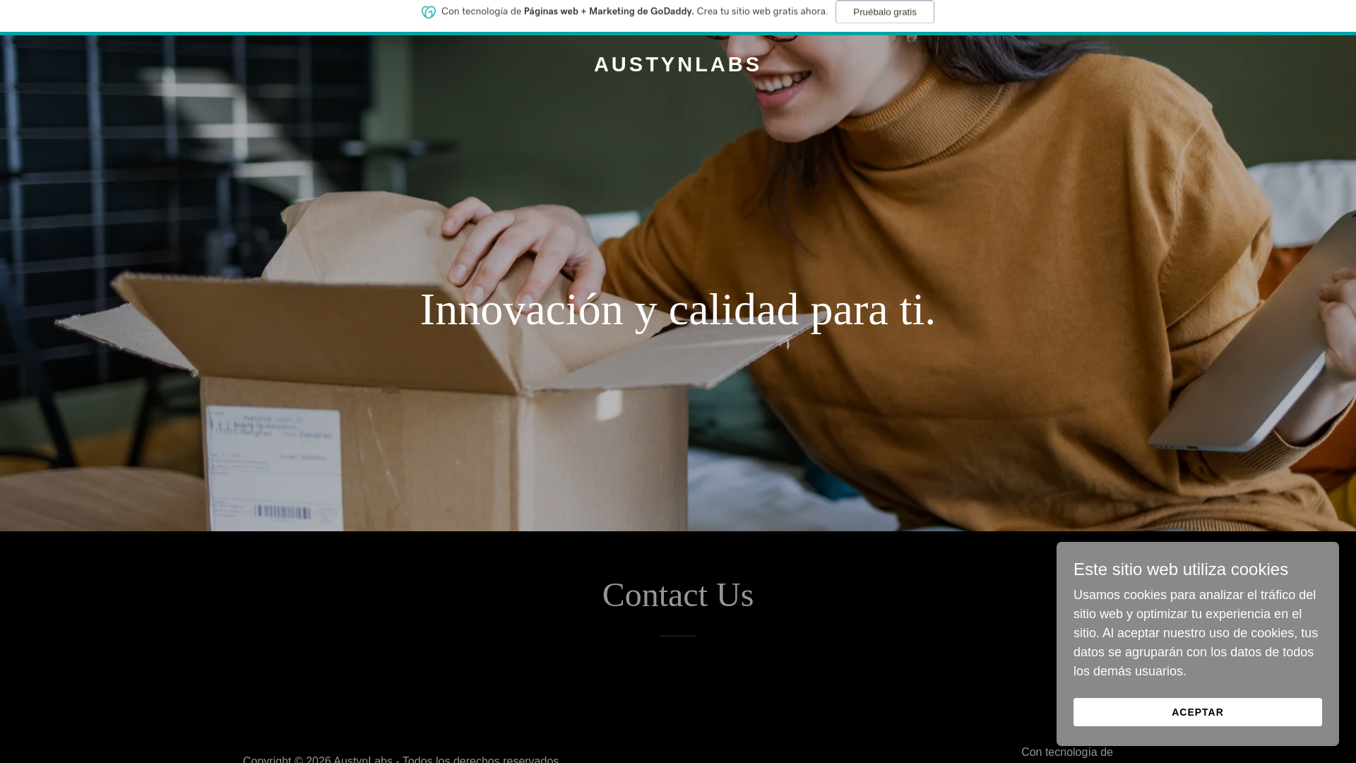 website screenshot of https://austinlabs.store/