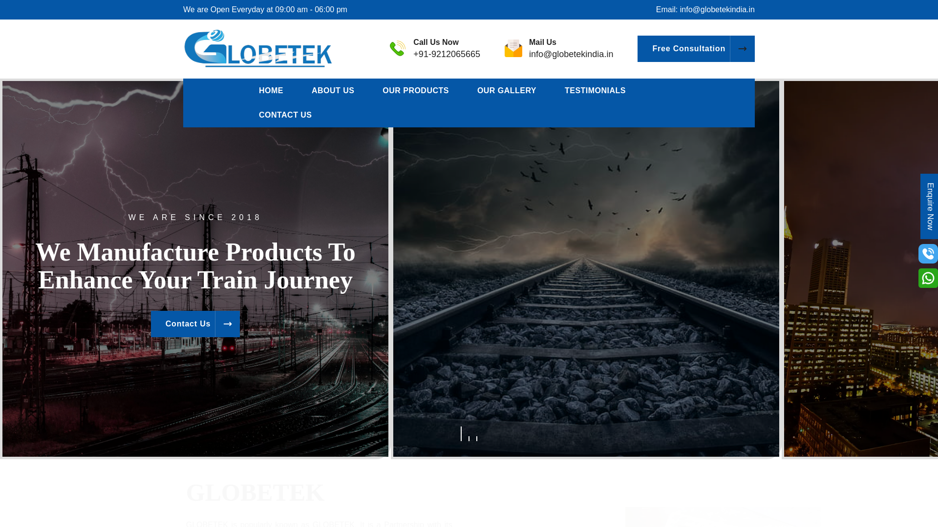 website screenshot of https://globetekin.com