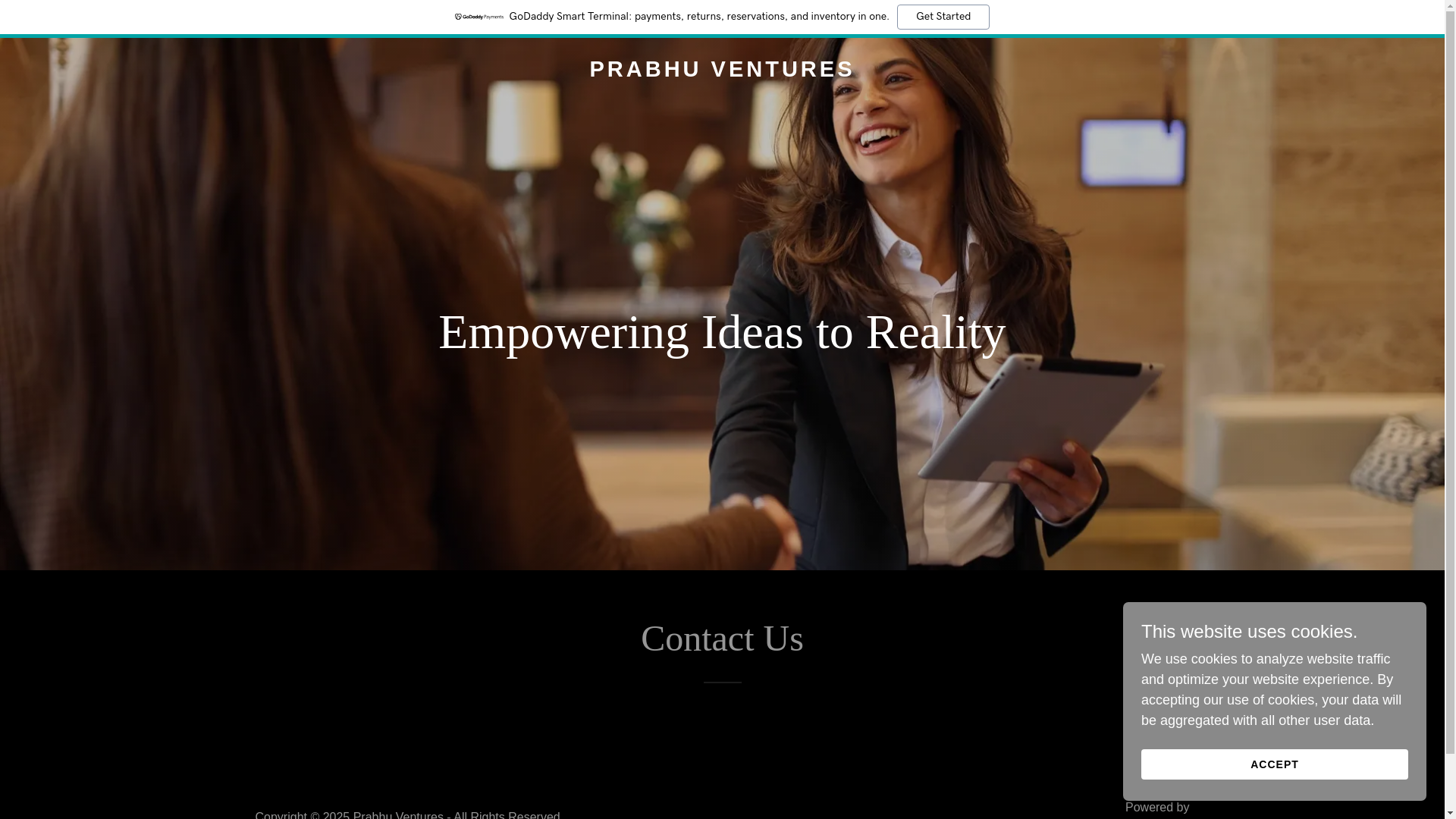 website screenshot of https://prabhuventures.in/