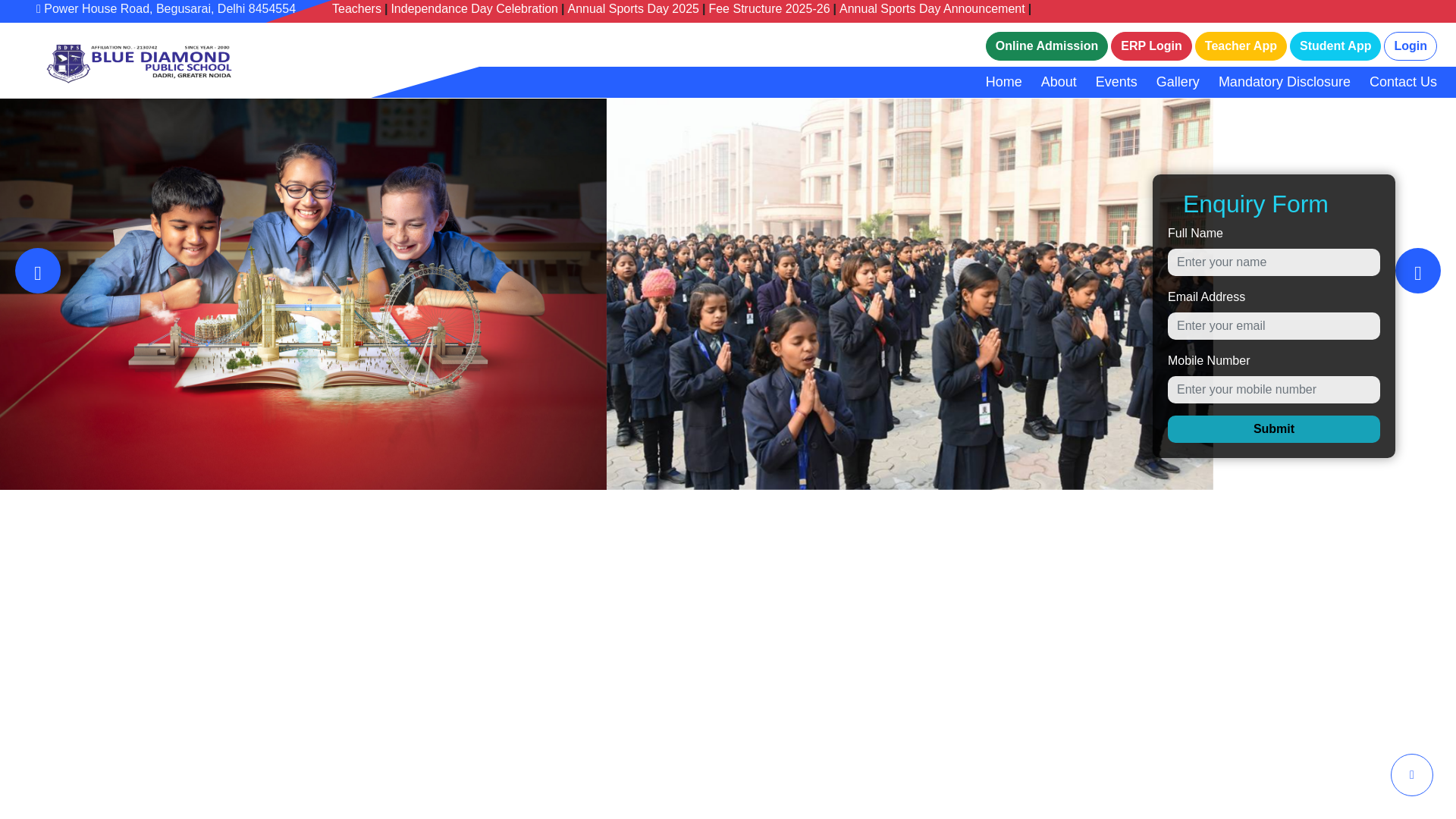 website screenshot of https://holymissionpublicschool.co.in/