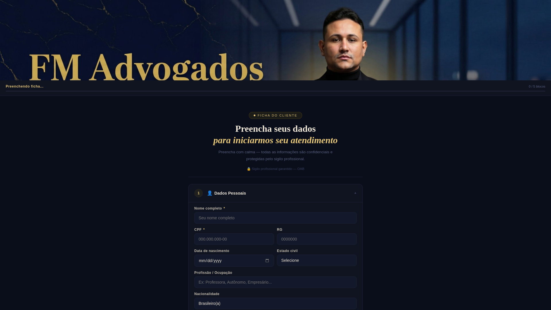 website screenshot of https://questionariodadosfmadv.pages.dev/