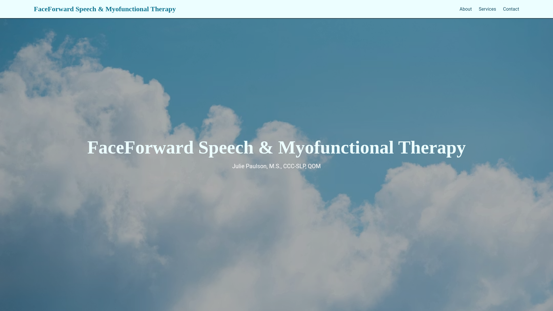 website screenshot of https://faceforwardspeech.com/