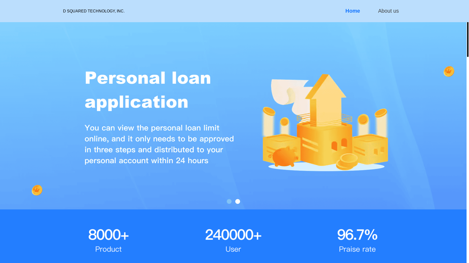 website screenshot of https://dsquared-tech.com/