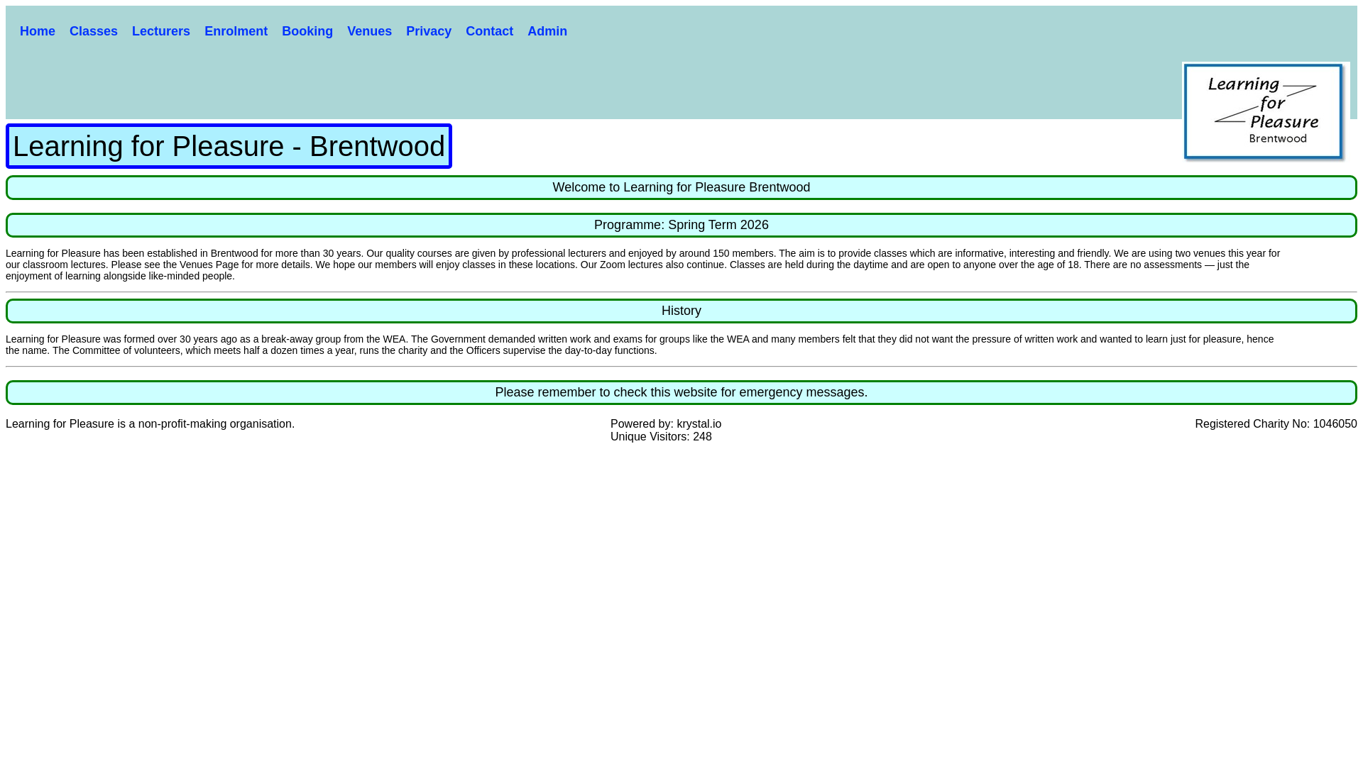 website screenshot of https://lfpbrentwood.org