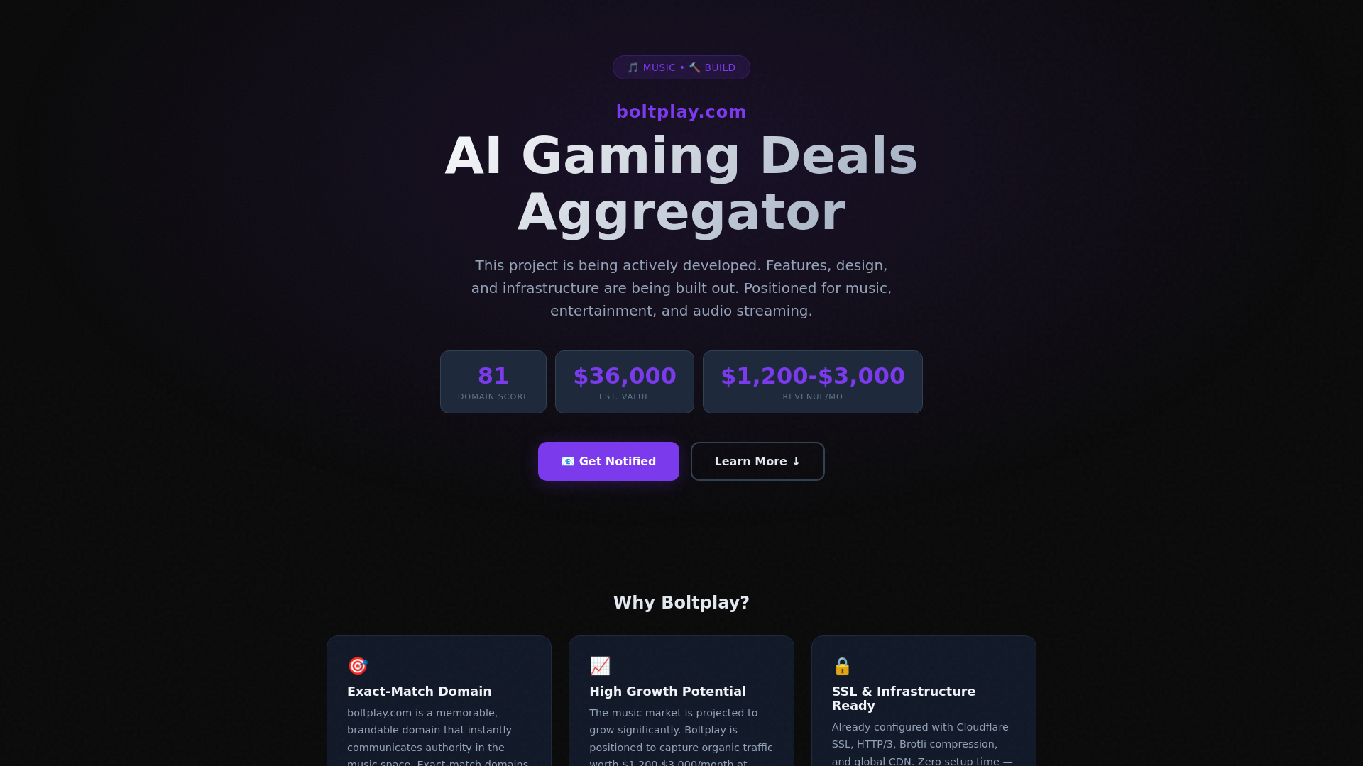 website screenshot of https://boltplay.com/