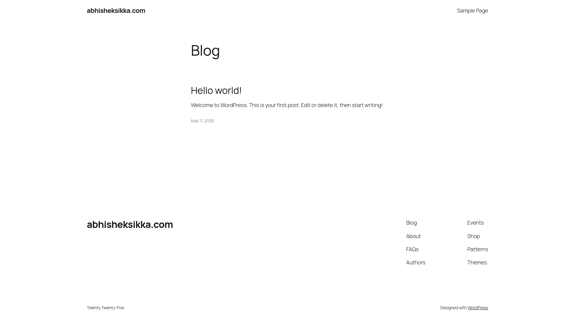 website screenshot of https://abhisheksikka.com/