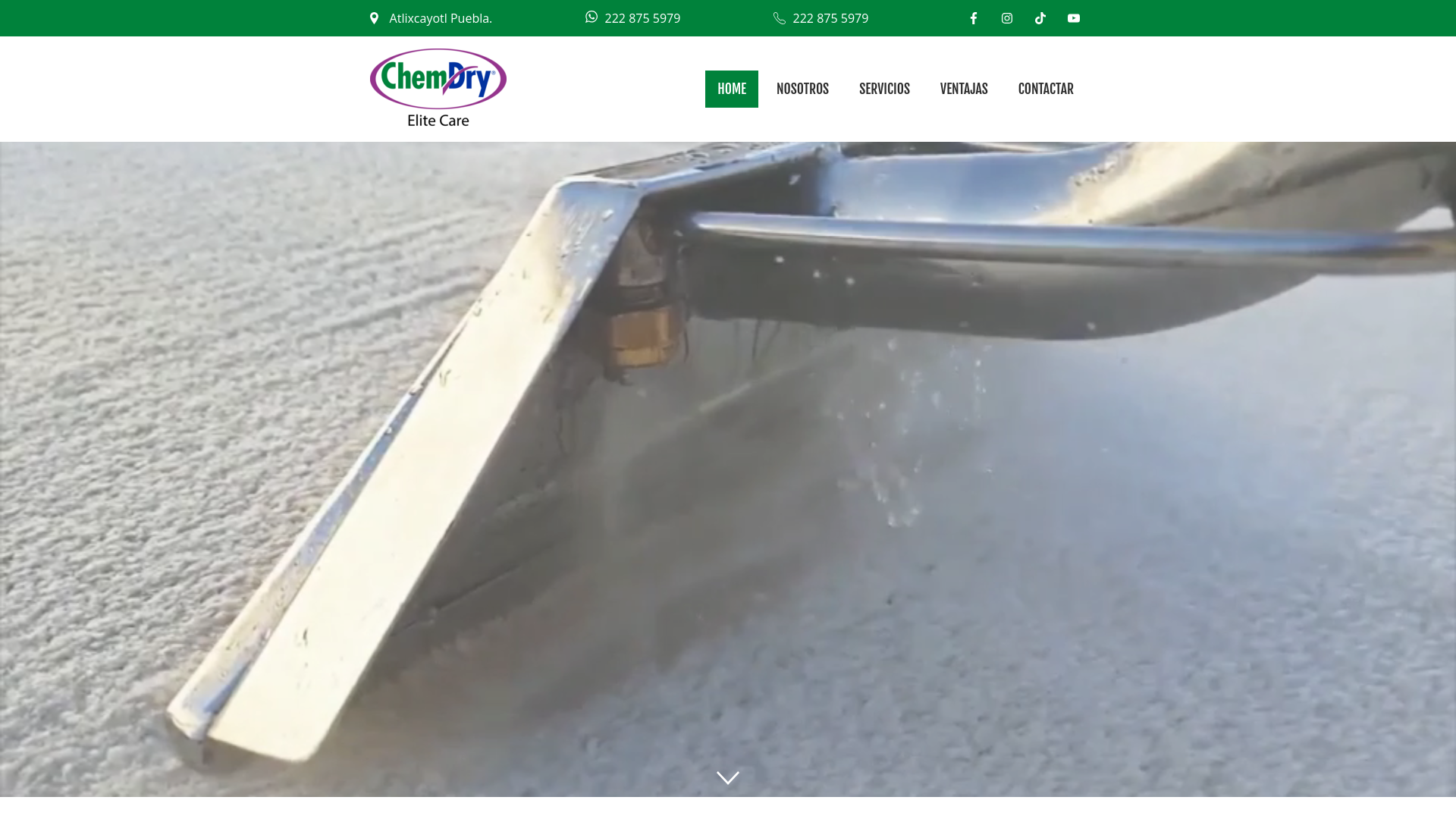 website screenshot of https://chemdryelitecare.com