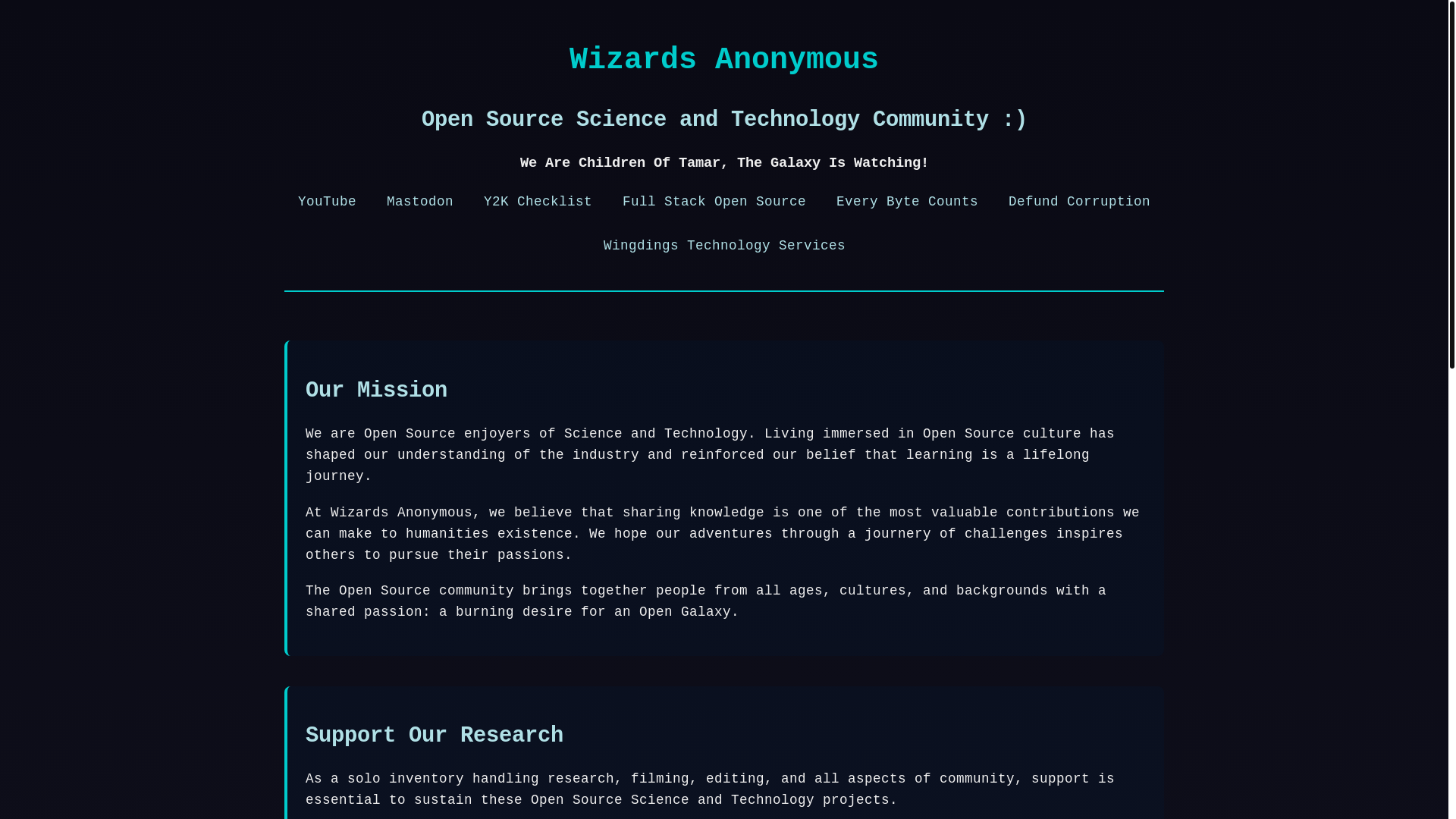 website screenshot of https://wizardsanonymous.pages.dev/