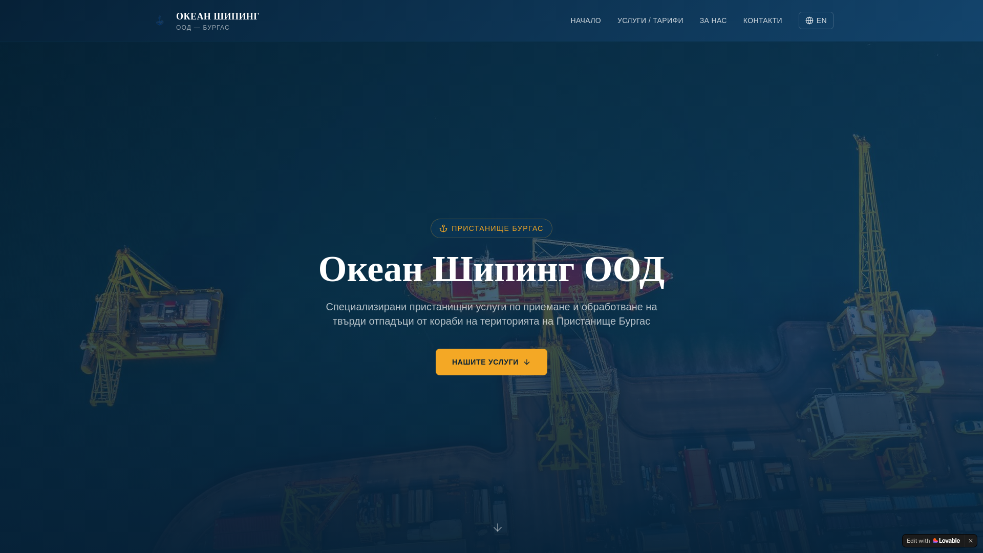 website screenshot of https://oceanshippingwaste.com