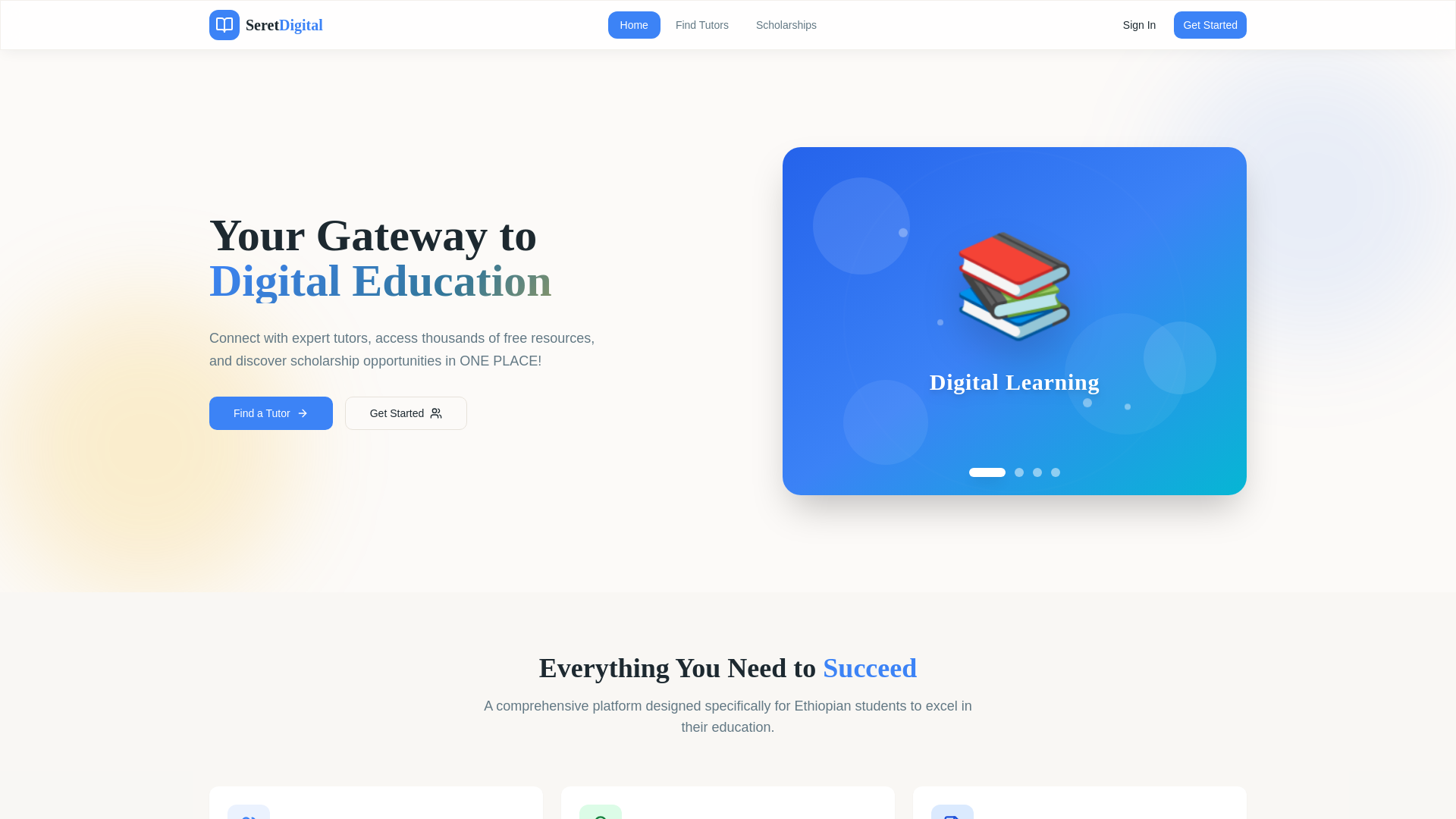 website screenshot of https://sereteducation.org