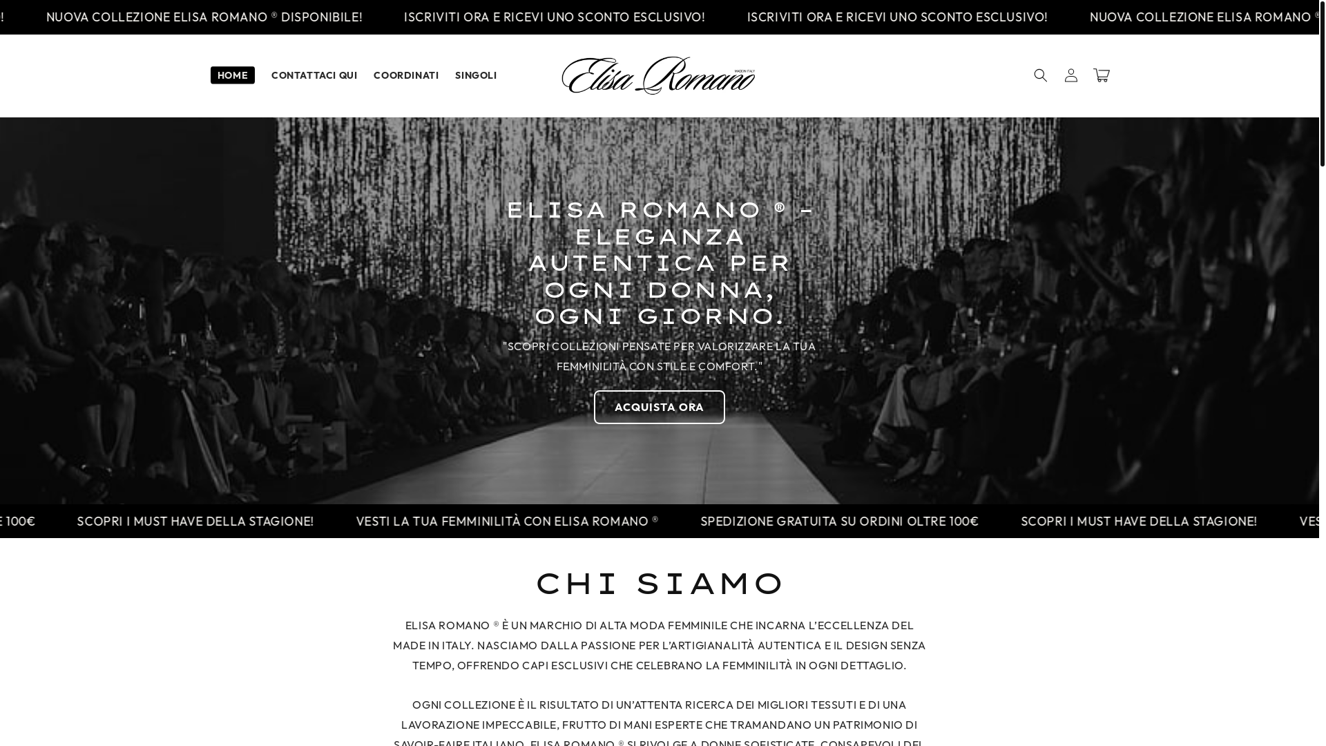 website screenshot of https://elisaromano.store/