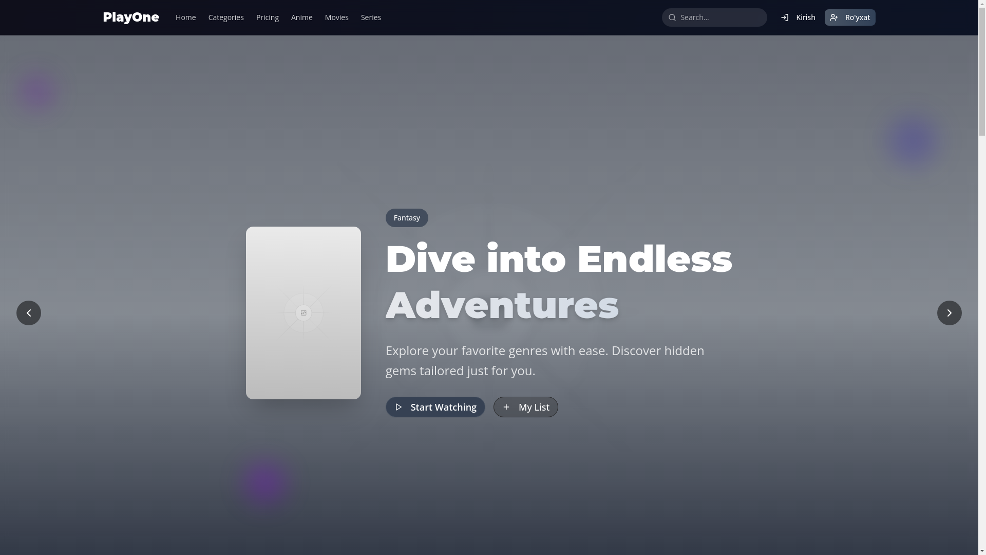 website screenshot of https://playone.uz/