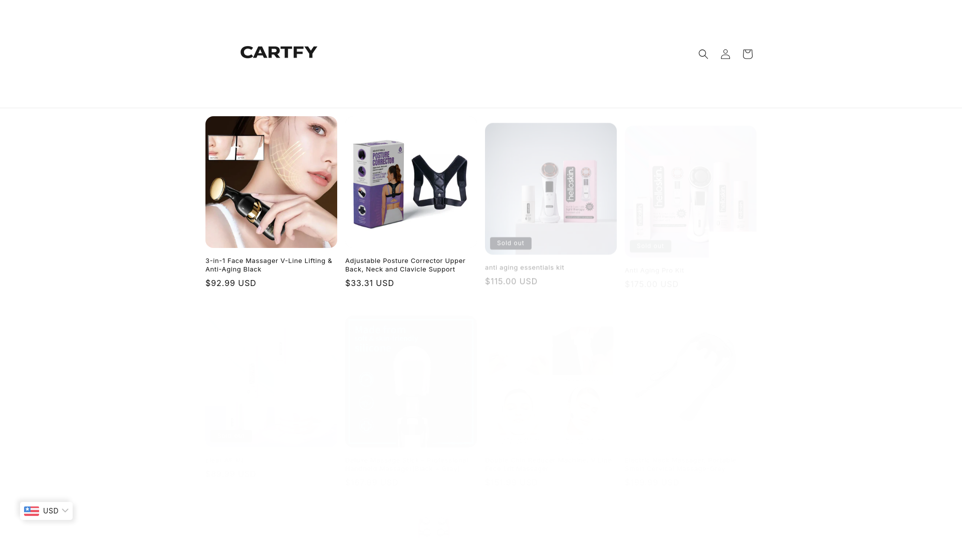 website screenshot of https://cartfyshop.com/