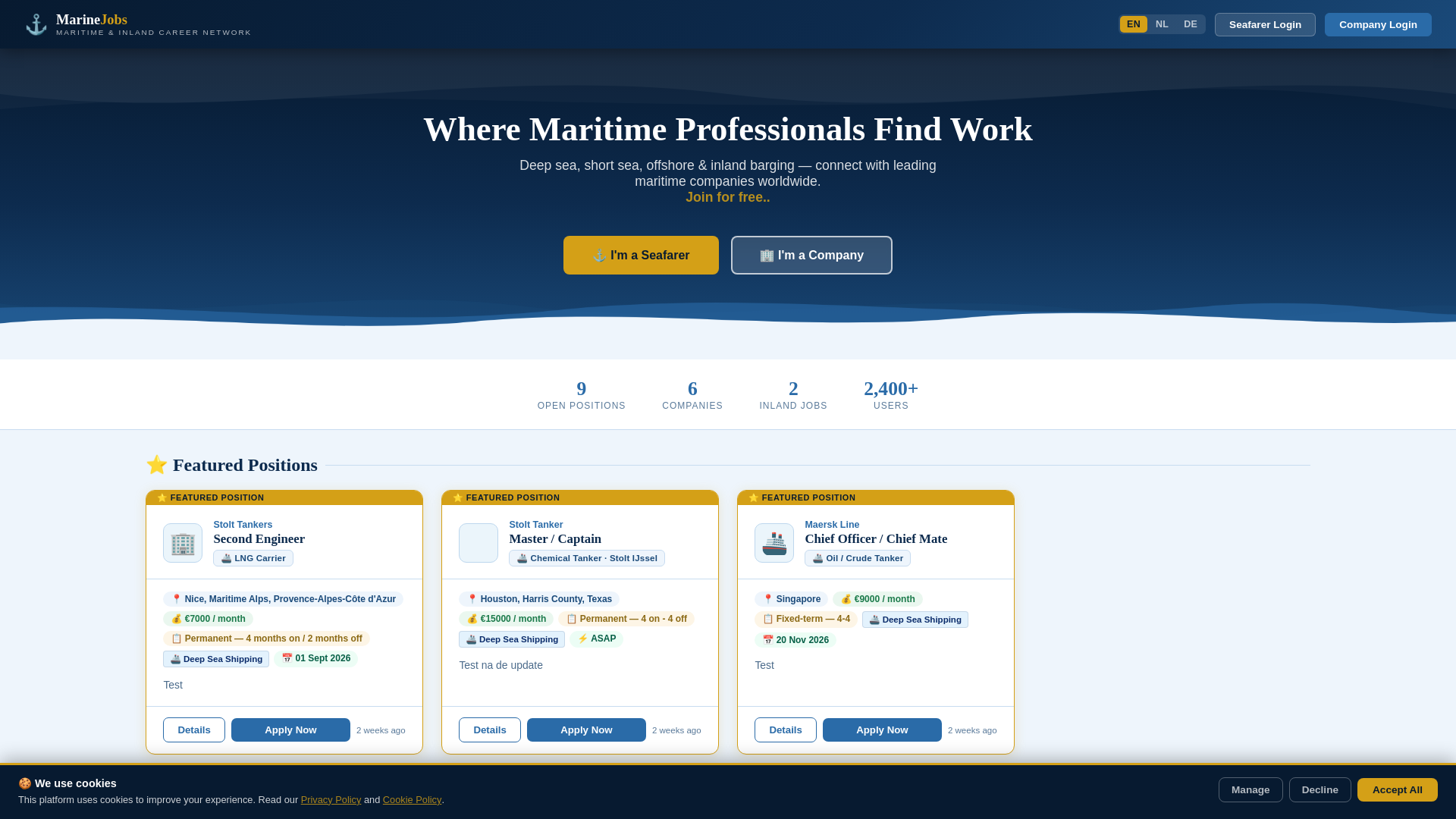 website screenshot of https://marine-jobs.nl/
