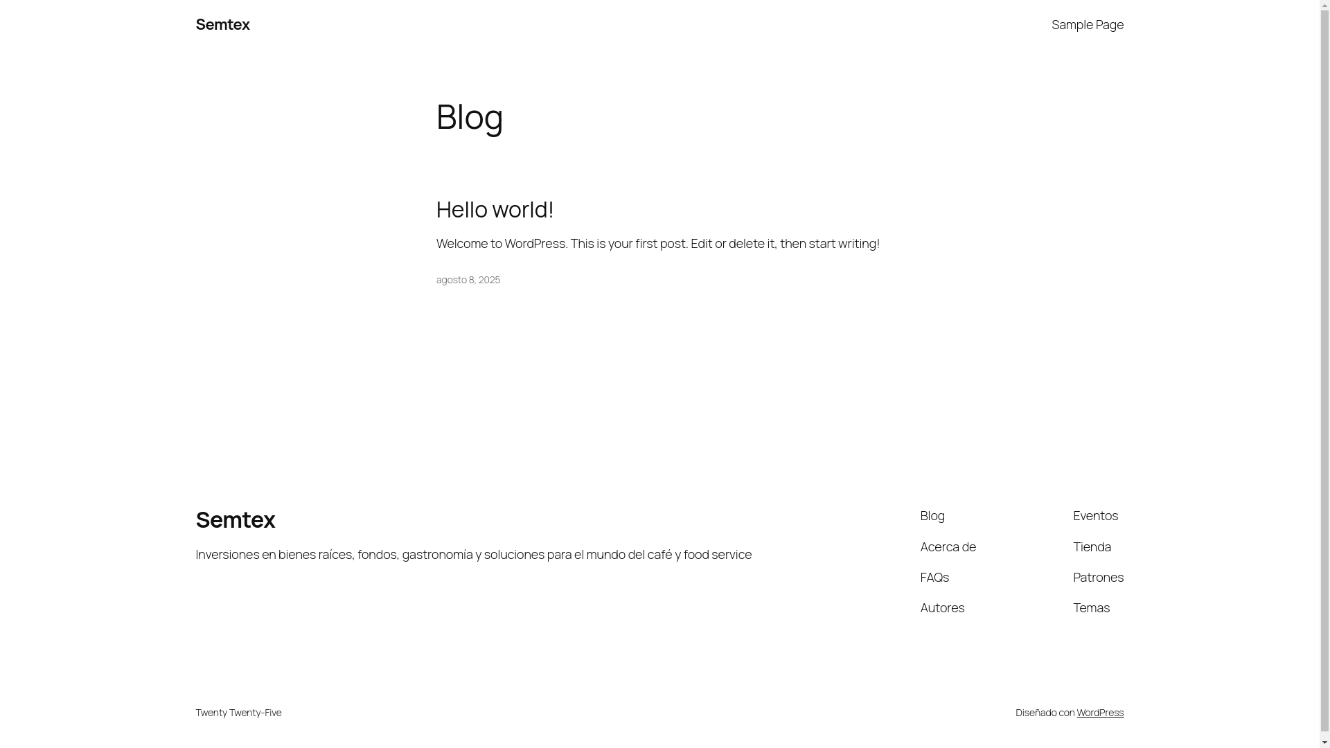 website screenshot of https://semtex.cl/