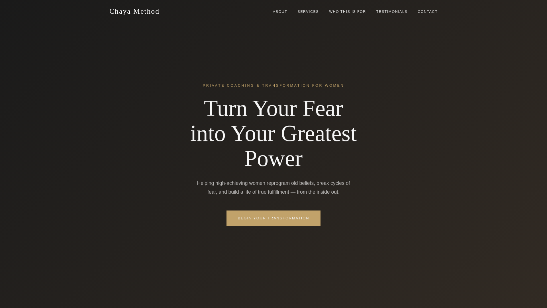 website screenshot of https://chayamethod.com