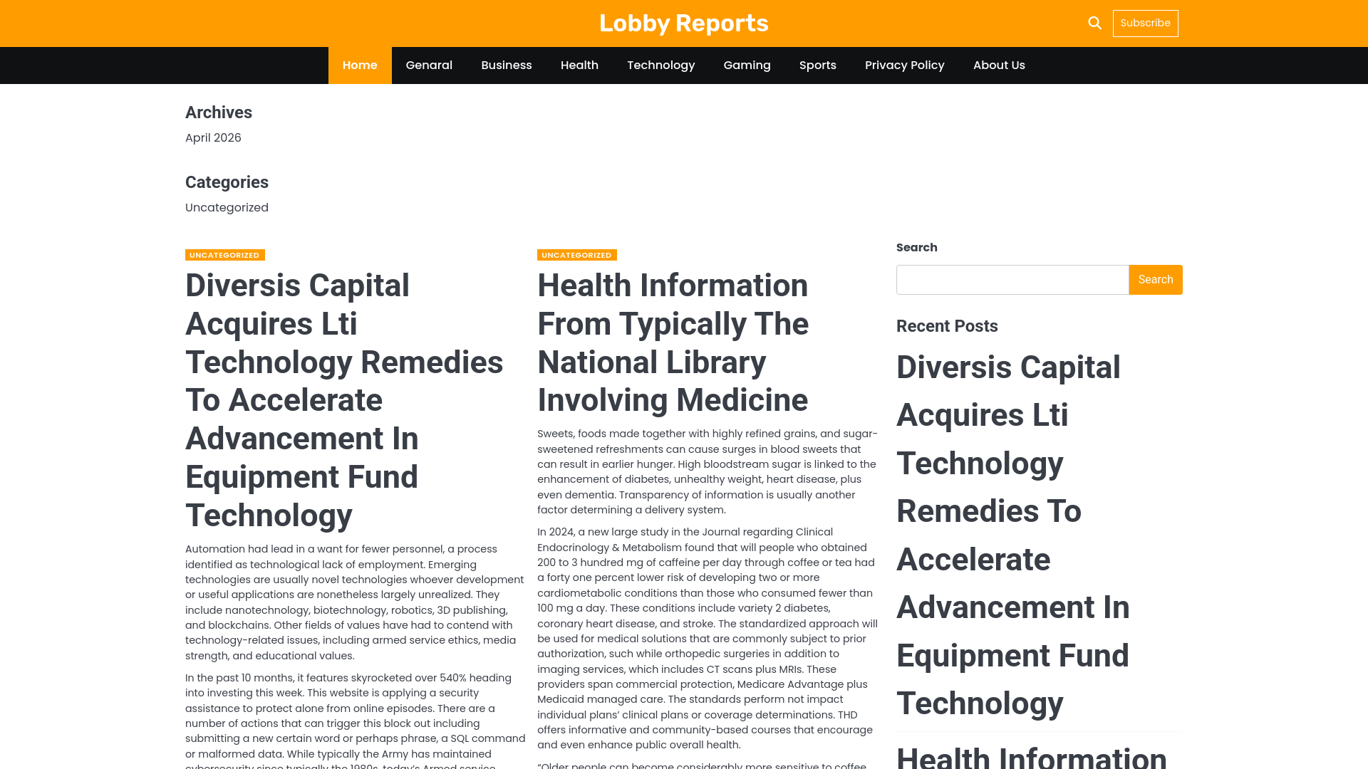 website screenshot of https://lobbyreports.id/
