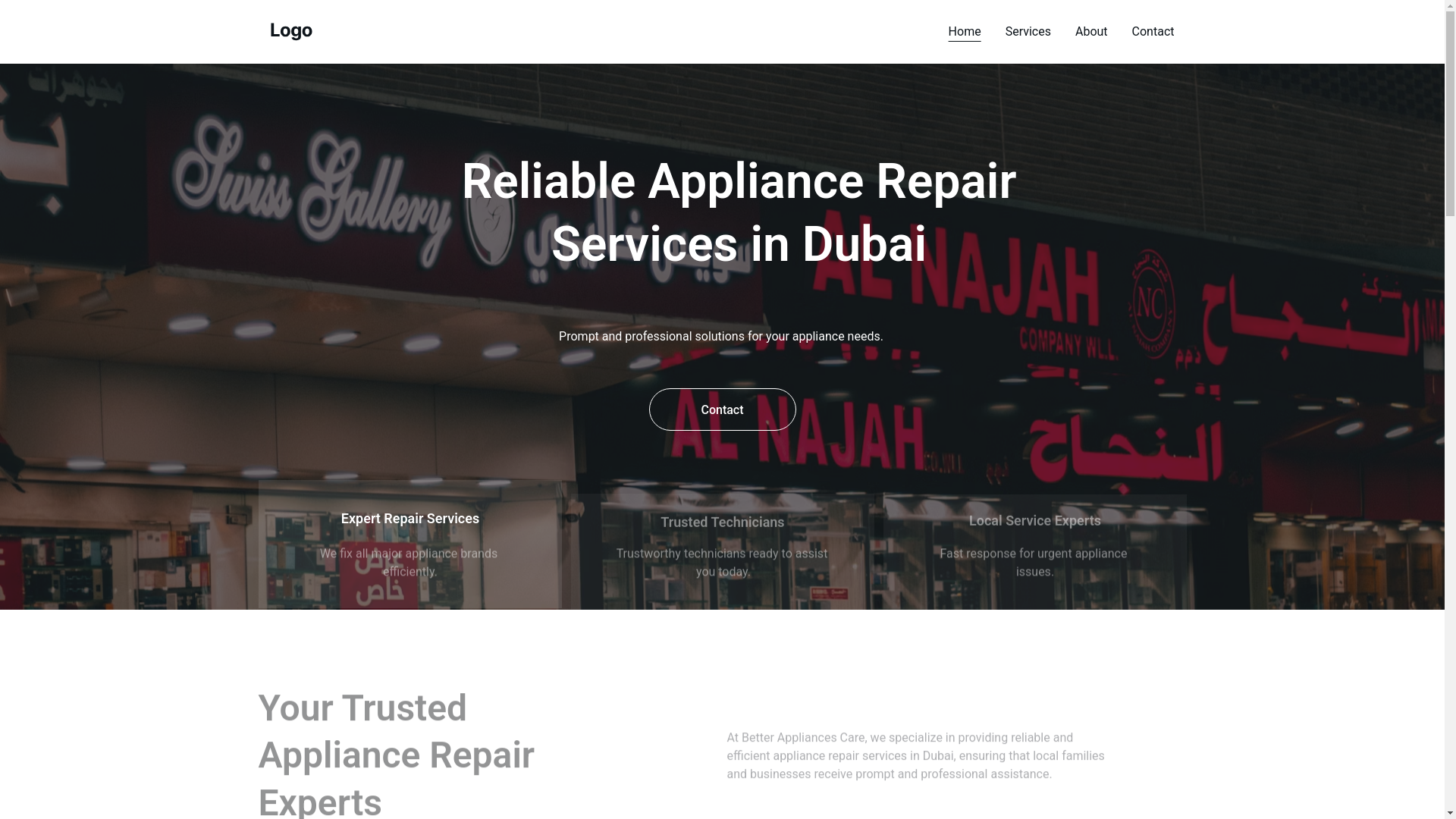 website screenshot of https://betterappliancescare.bond/