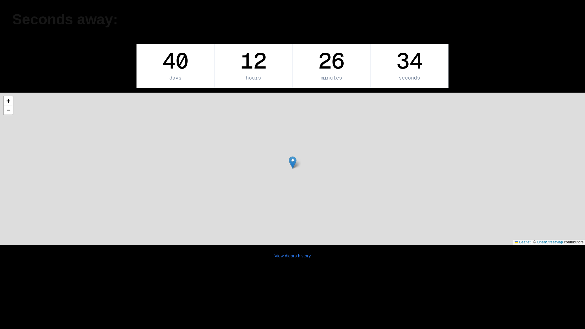 website screenshot of https://secondsaway.info/