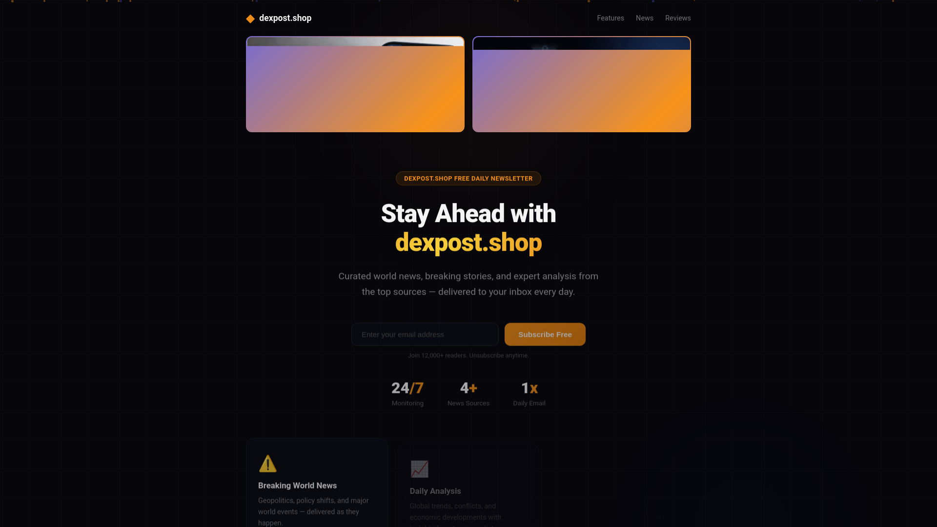 website screenshot of https://dexpost.shop/