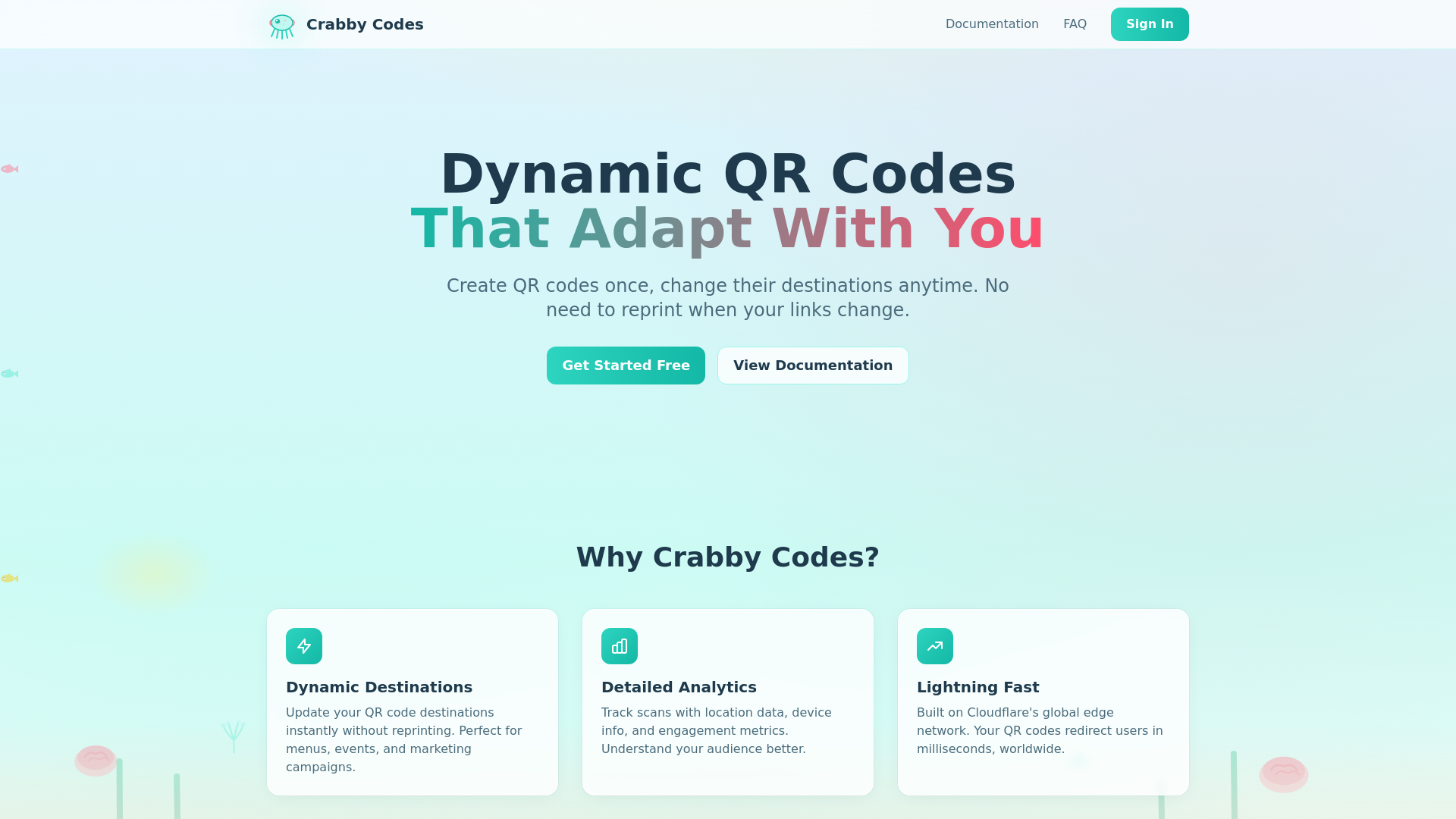 website screenshot of https://crabbycodes.com