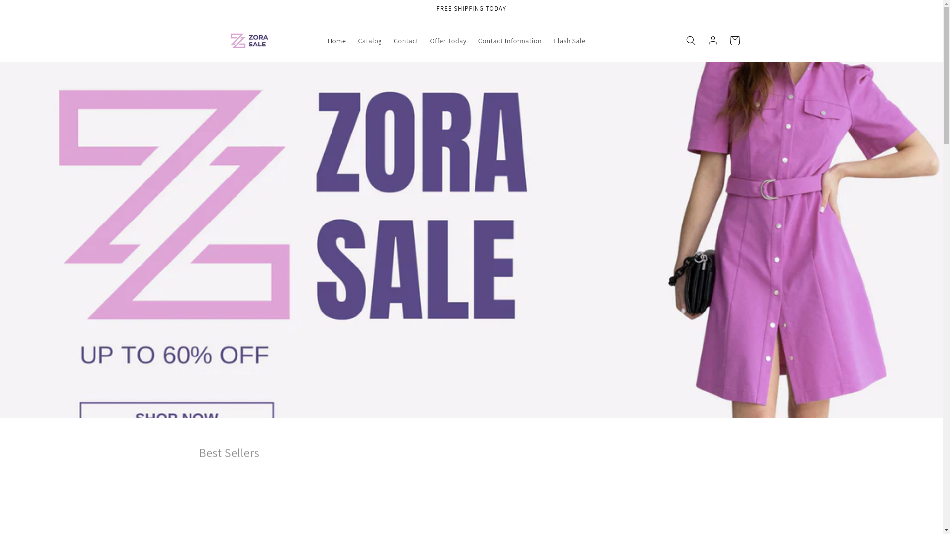 website screenshot of https://zorasale.shop/