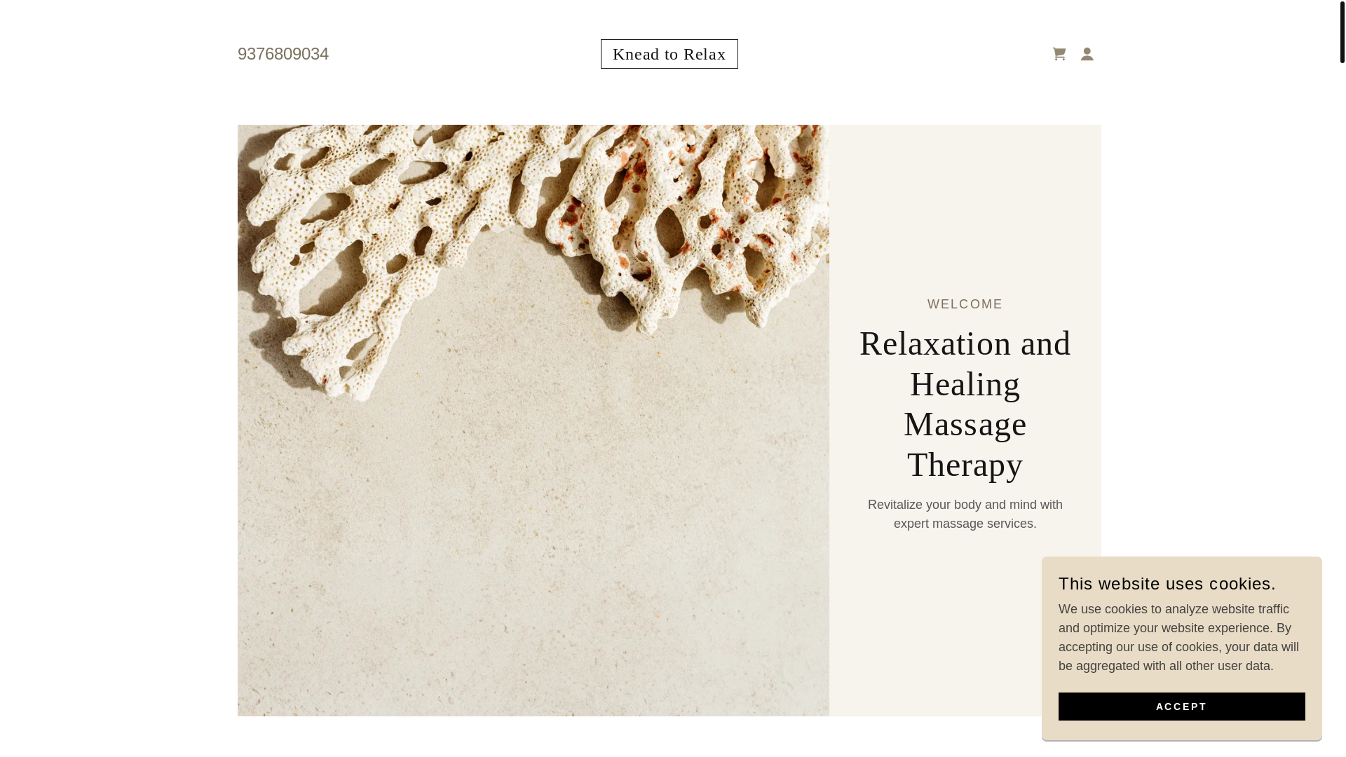 website screenshot of https://kneadtorelaxmassage.com/