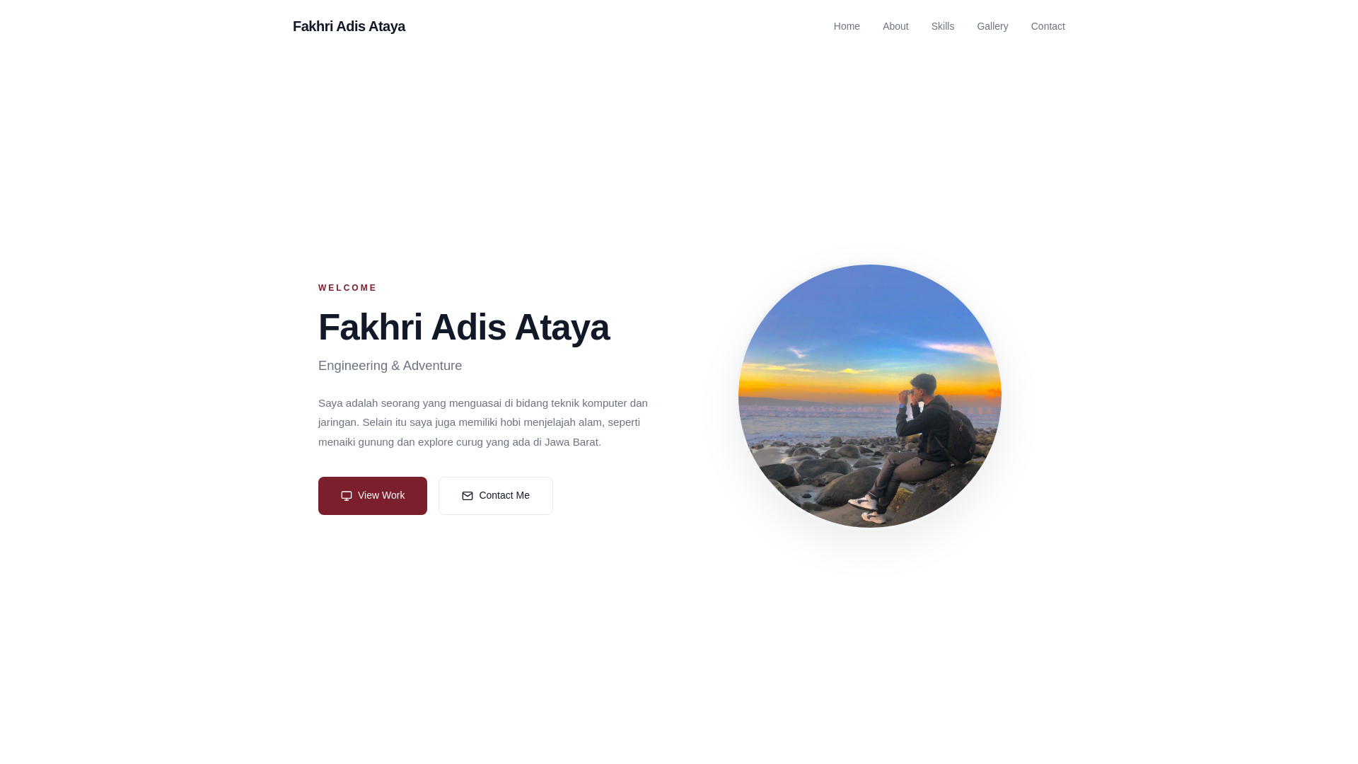 website screenshot of https://portofoliofakhri.pages.dev/