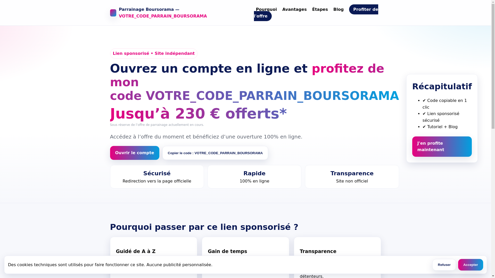 website screenshot of https://parrainage-direct.fr/