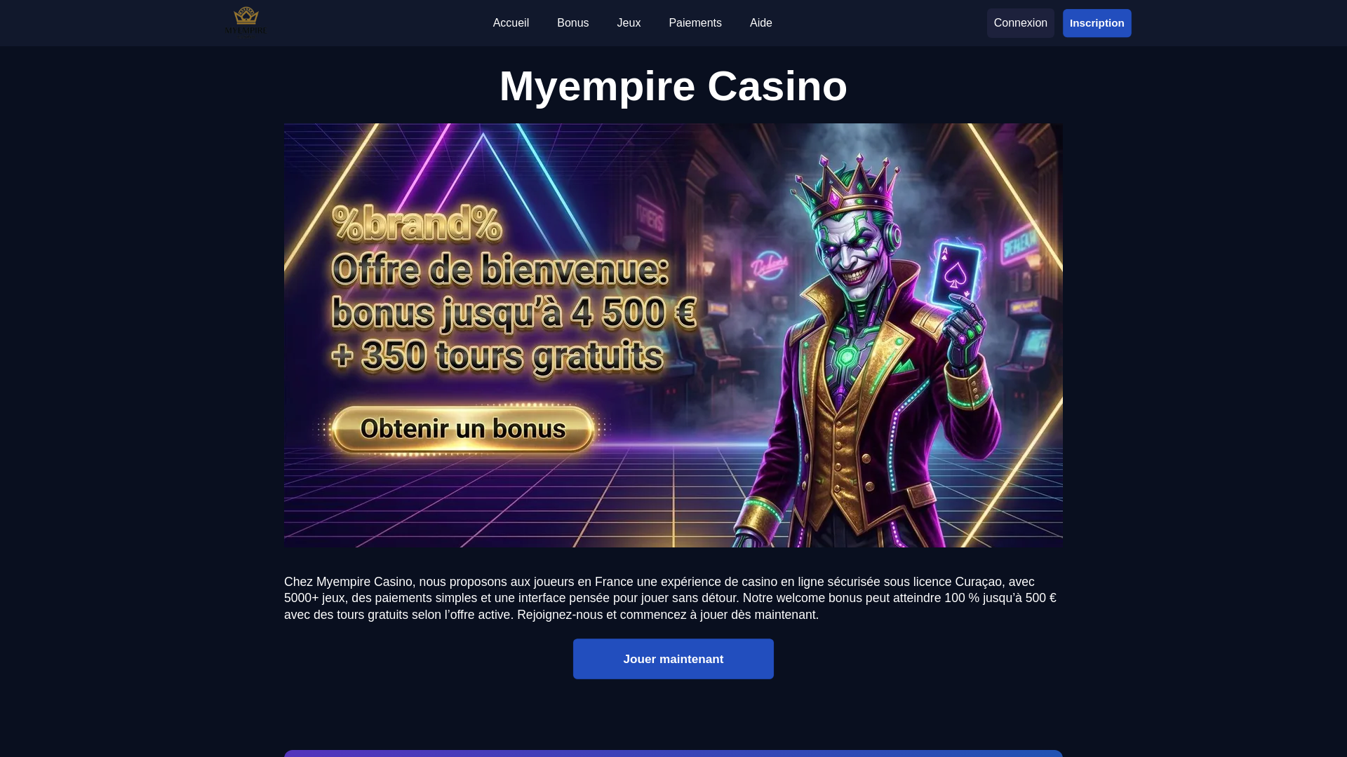 website screenshot of https://myempirecasino1-fr-70716.pages.dev/
