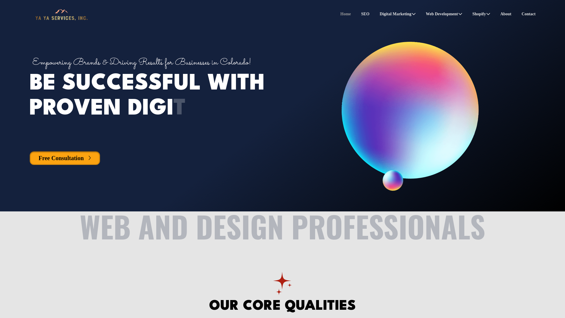 website screenshot of https://yayaservicesinc.com