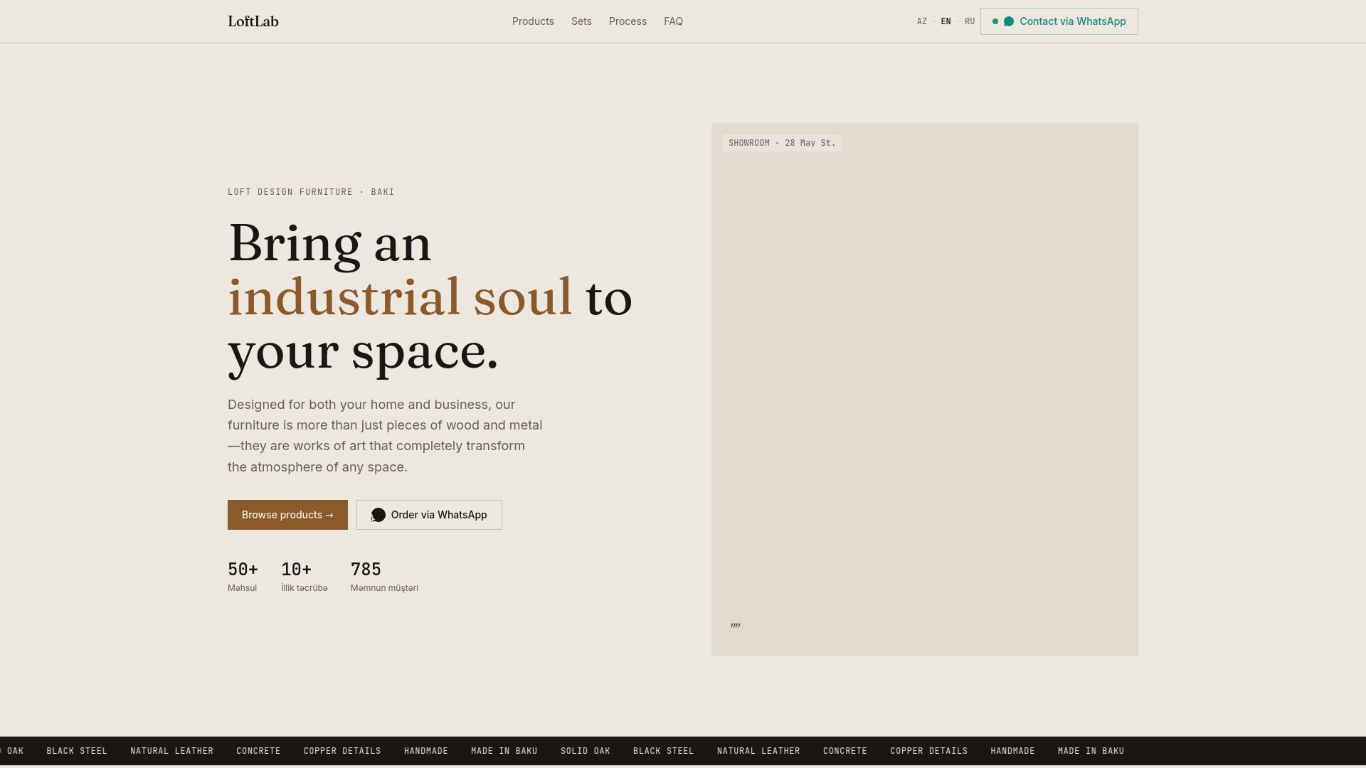 website screenshot of https://loftlab.az/
