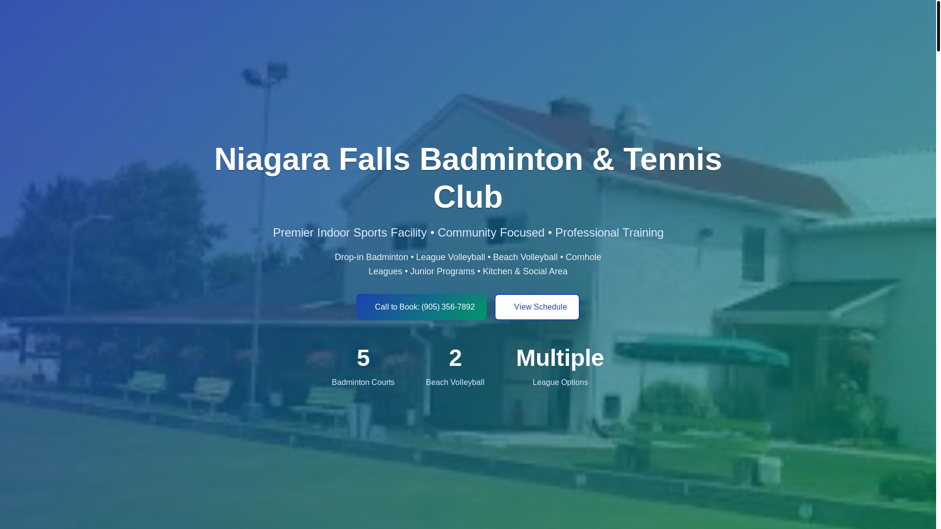 website screenshot of https://niagarafallsbadmintontennisclub.pages.dev/