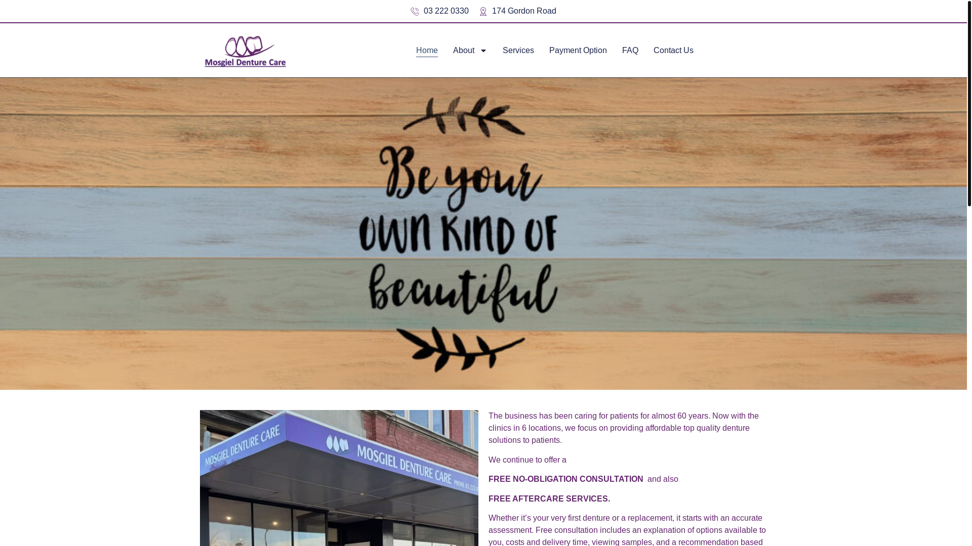 website screenshot of https://mosgieldenturecare.co.nz/